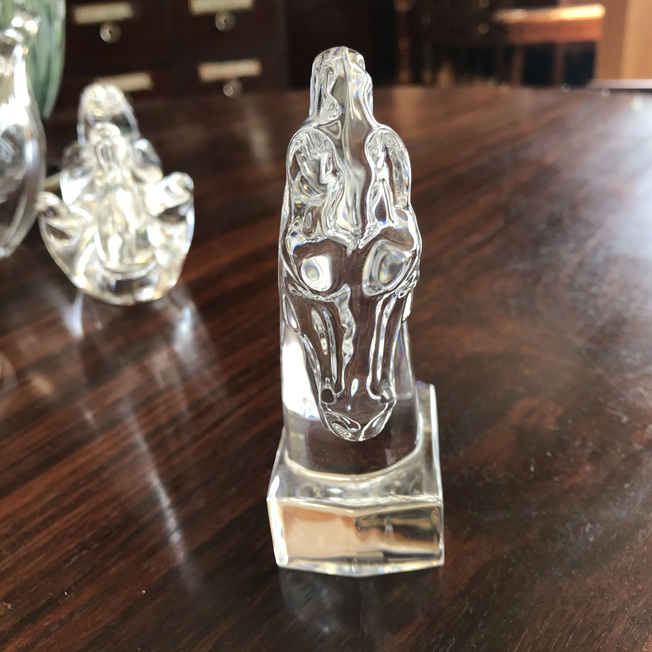 Steuben Crystal Art Glass Horse Head Chess Piece Knight — Ardesh