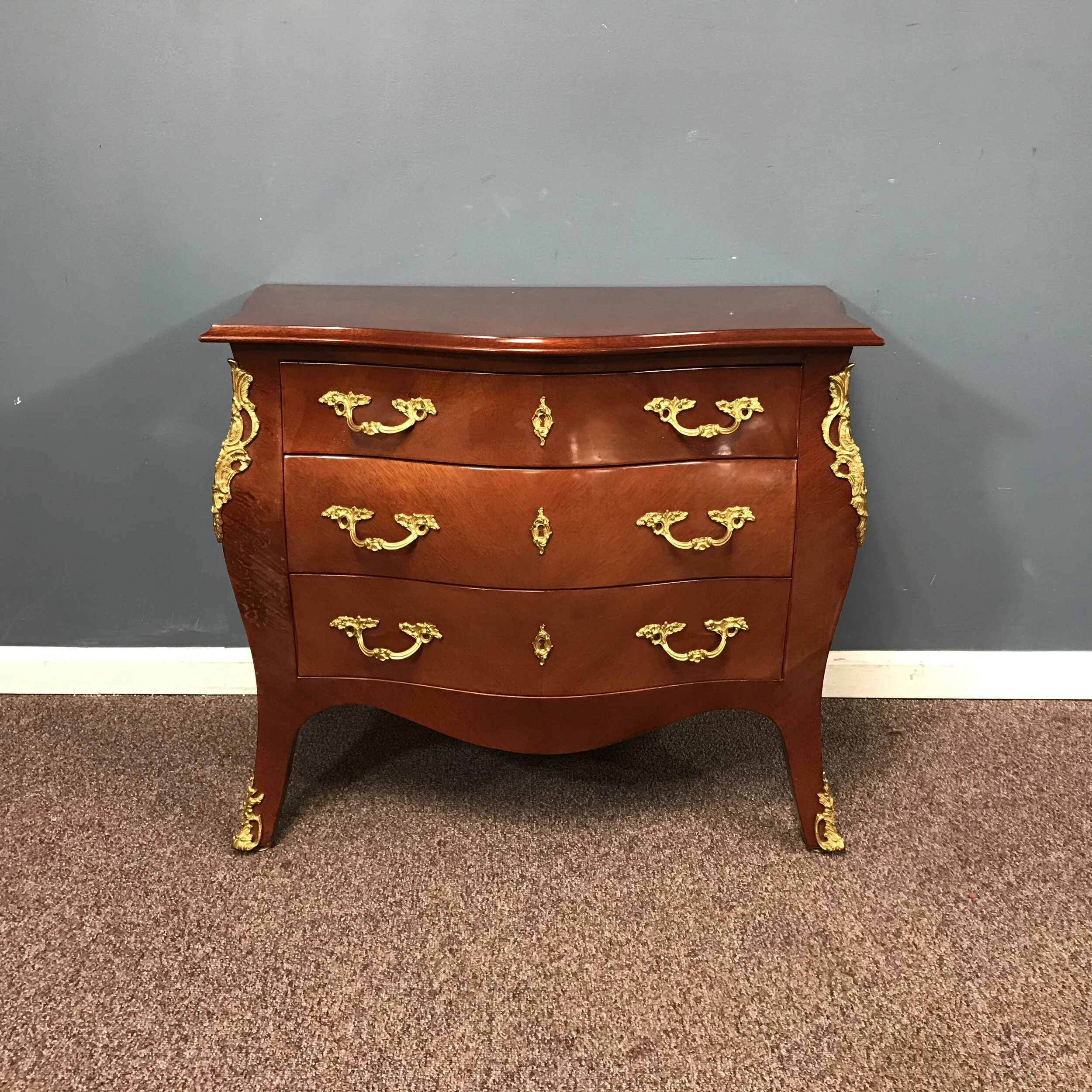 Italian Bombe Style 3 Drawer Chest — Ardesh