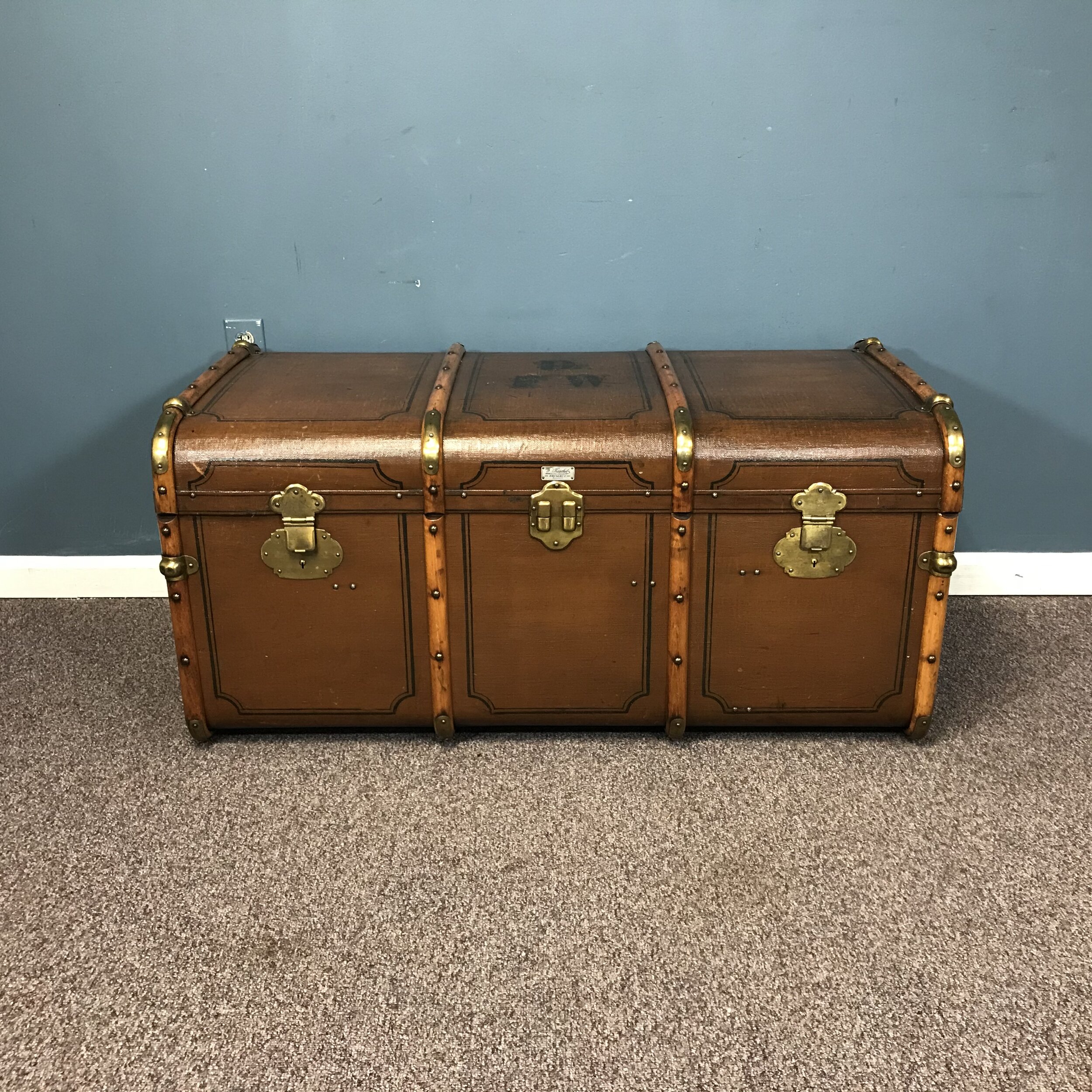 Antique German Steamer Trunk Chest Suitcase or Coffee Table — Ardesh