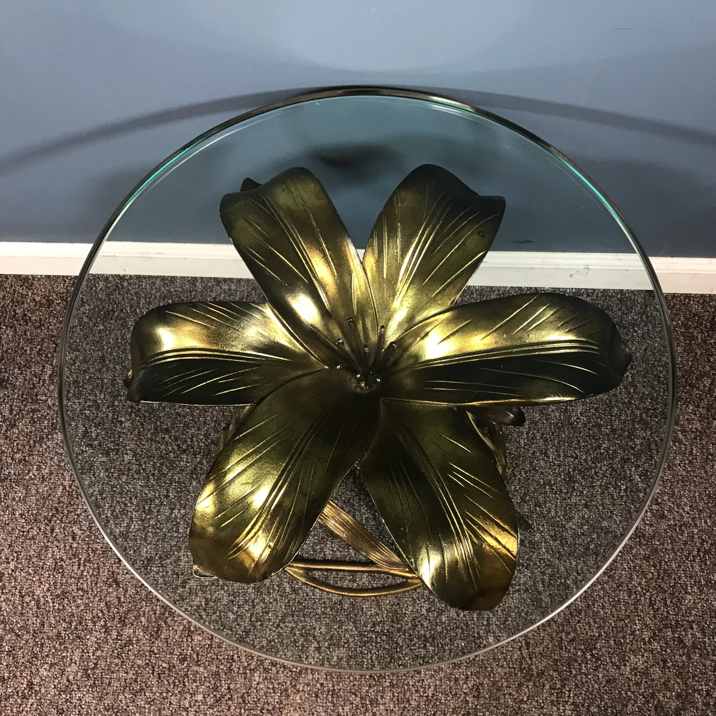 Re:ens｜Steel Flower Side Table Arthur Court Gilt Metal Flower Side Table — Ardesh