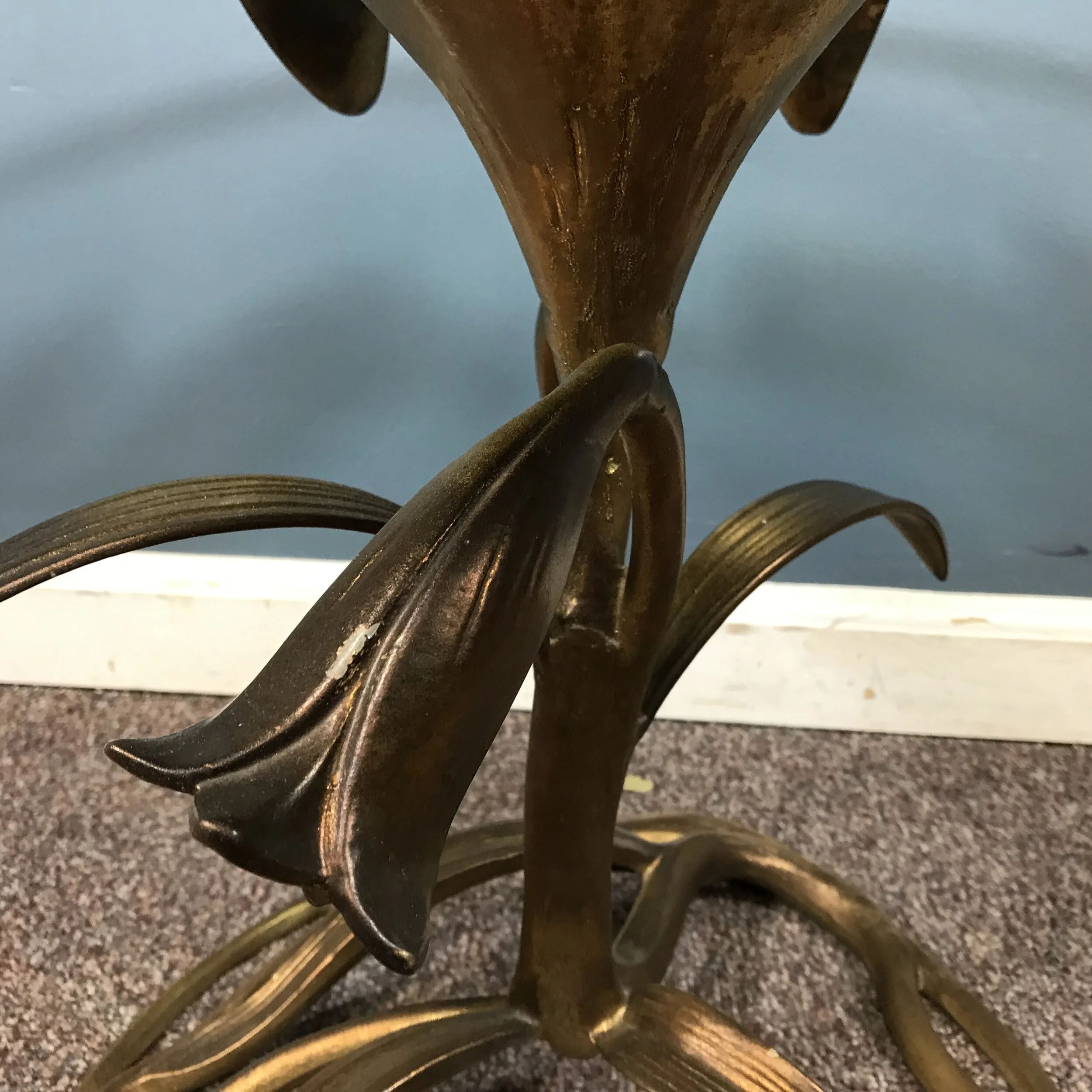Arthur Court Gilt Metal Flower Side Table — Ardesh