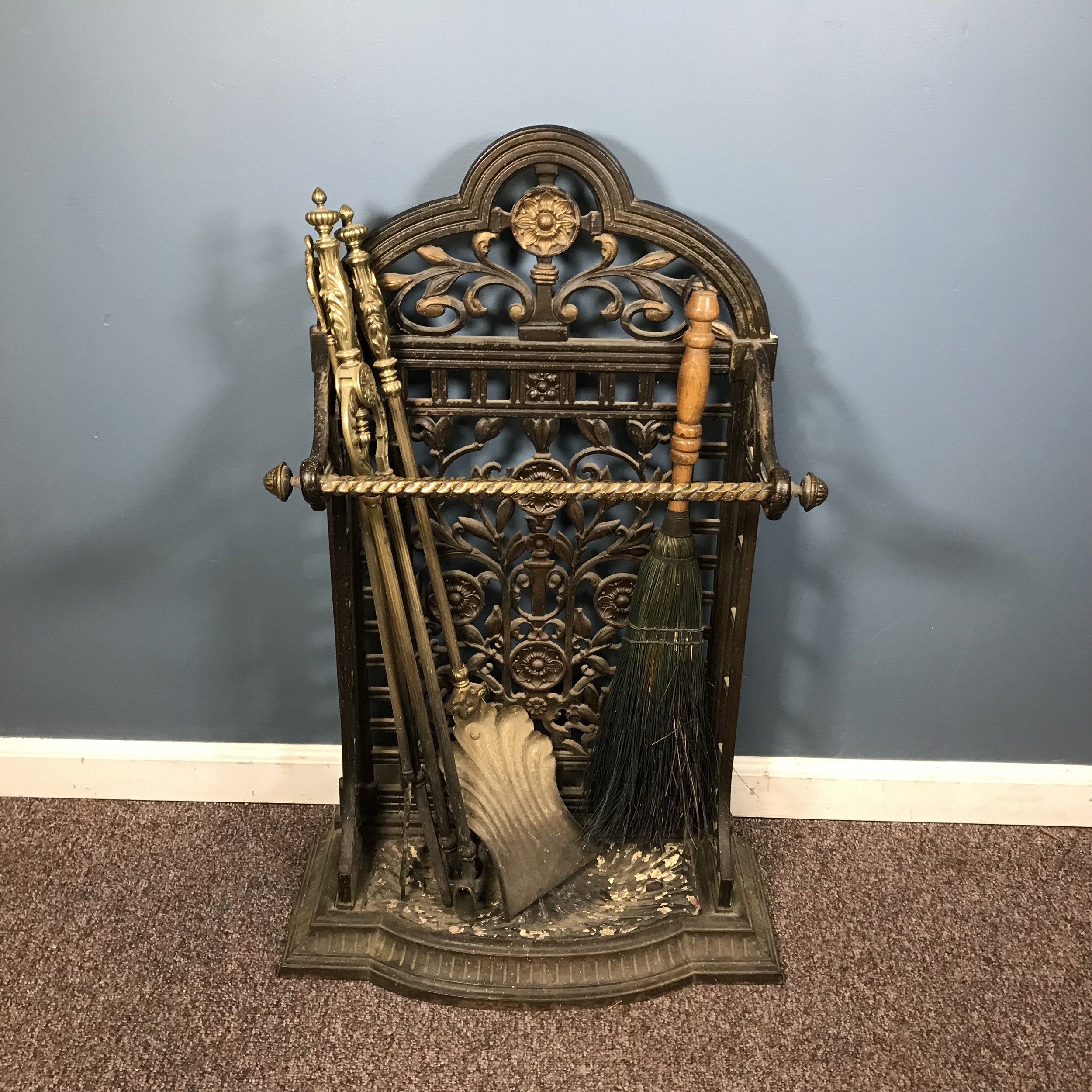 Ornate 19th C Victorian Cast Iron Fireplace Tool Stand / Umbrella Stand —  Ardesh