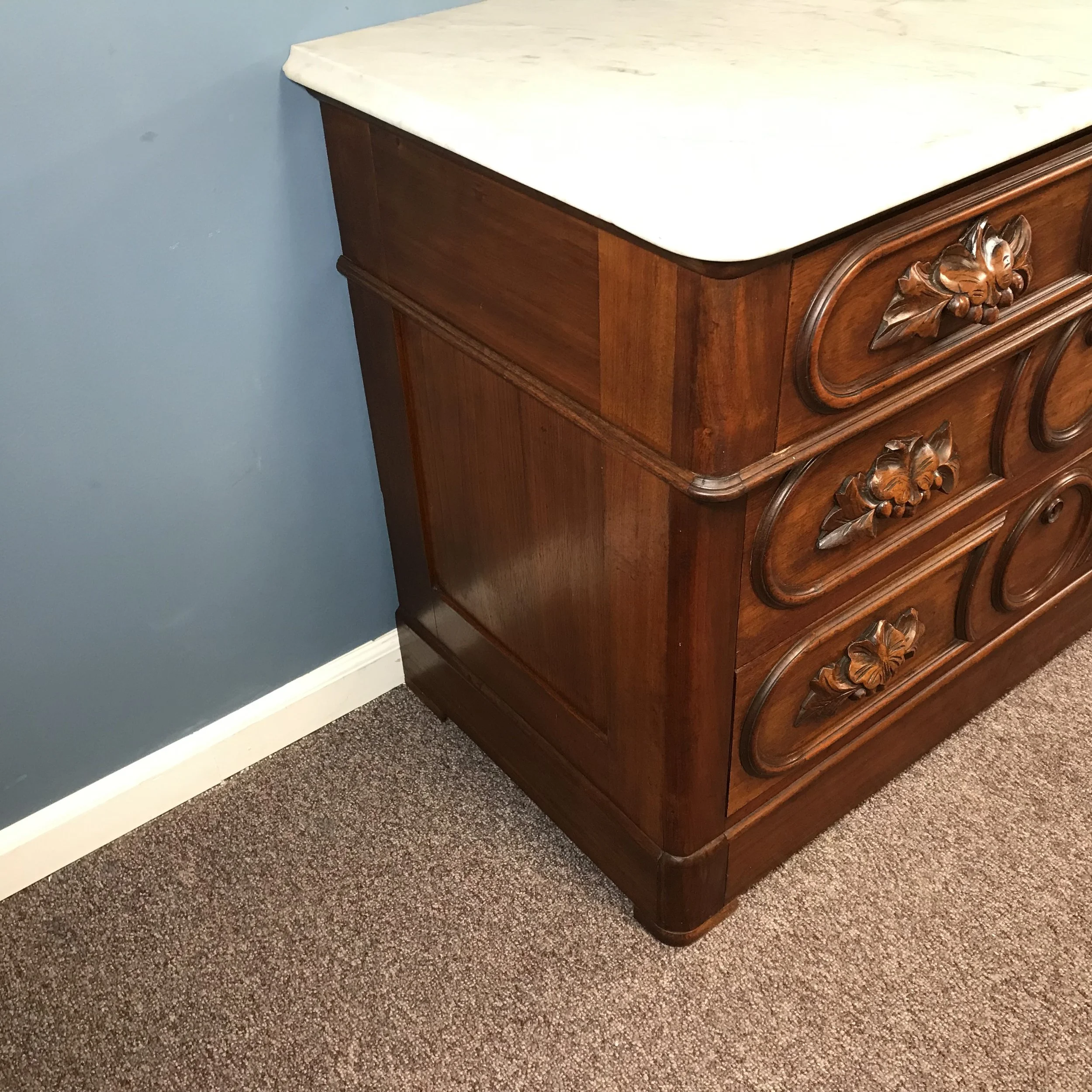 Victorian Marble Top 3 Drawer Dresser  Ardesh