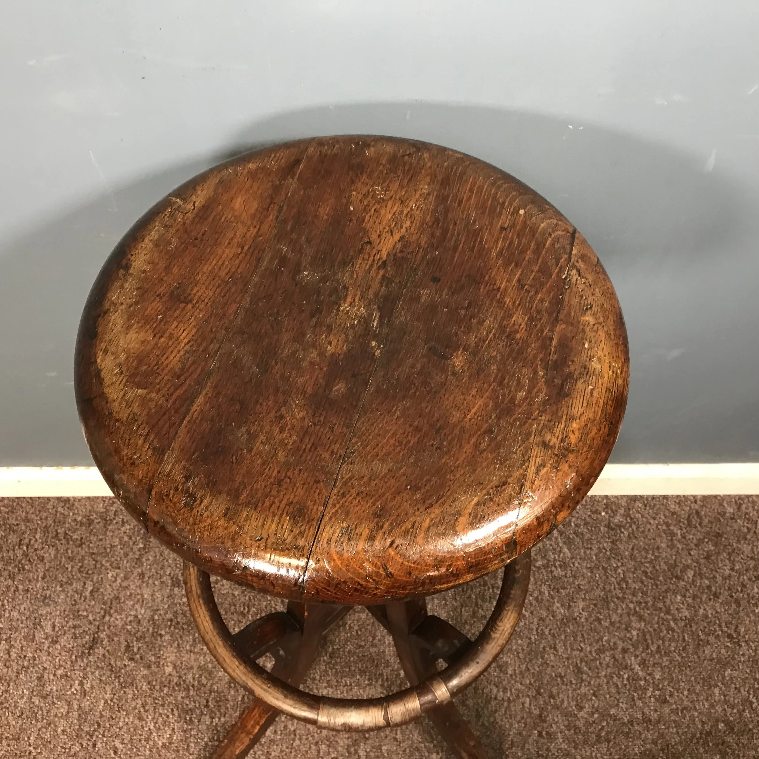 ③ミルウォーキー スツール Early 20th Century Milwaukee Chair Co. Adjustable Bentwood Stool