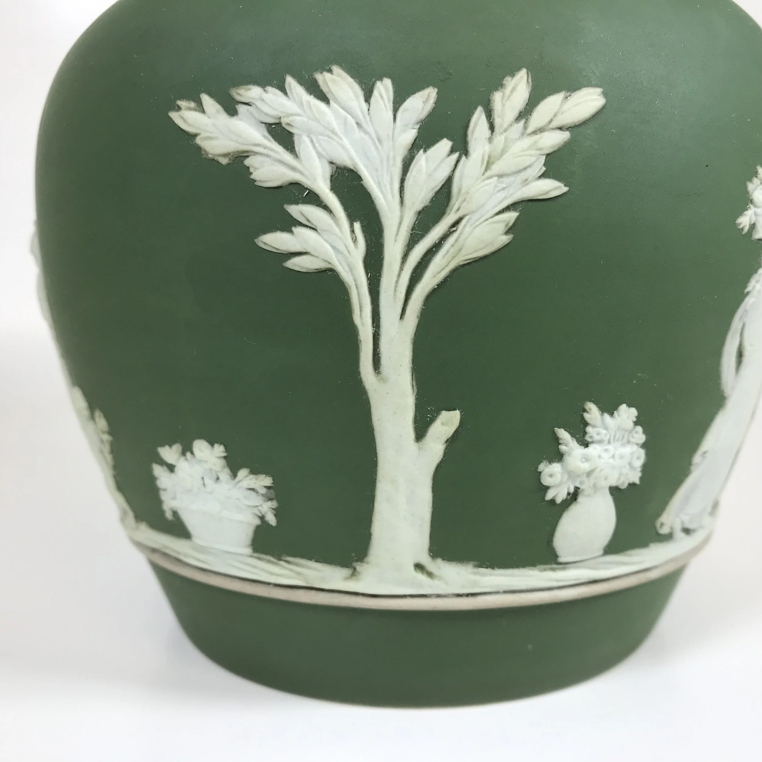 Circa 1900 Wedgwood Green Dipped Jasperware Pitcher — Ardesh