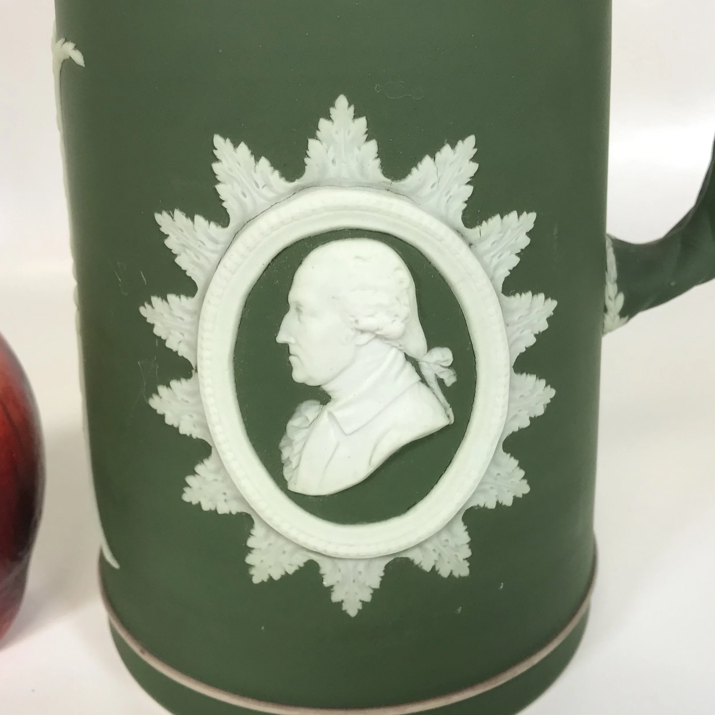 Tall Circa 1900 Wedgwood Dark Green Dipped Jasperware