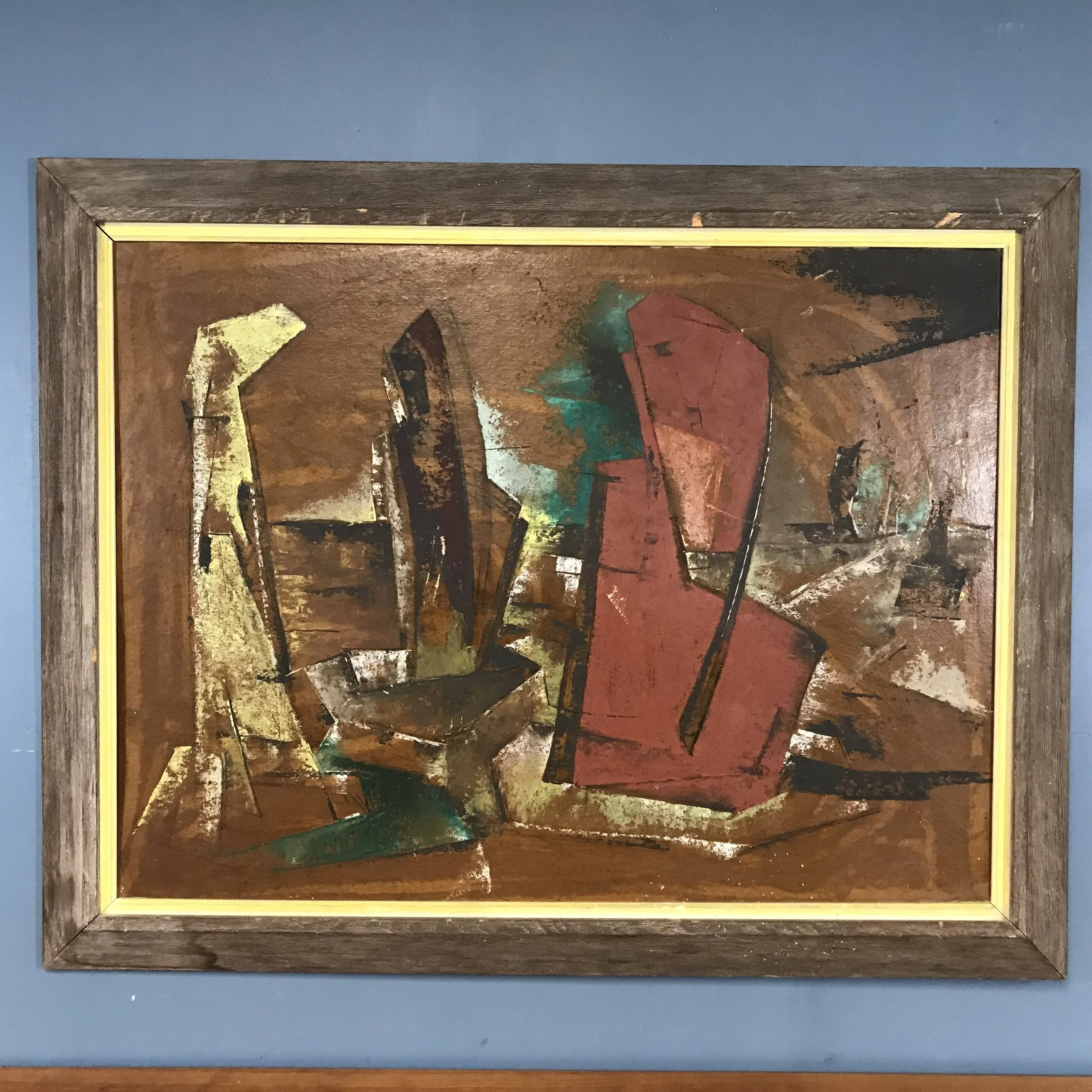 希少1960-70s ミッドセンチュリー コンキスタドール レリーフアート Large Original Patrick Morgan Mid Century Abstract Painting
