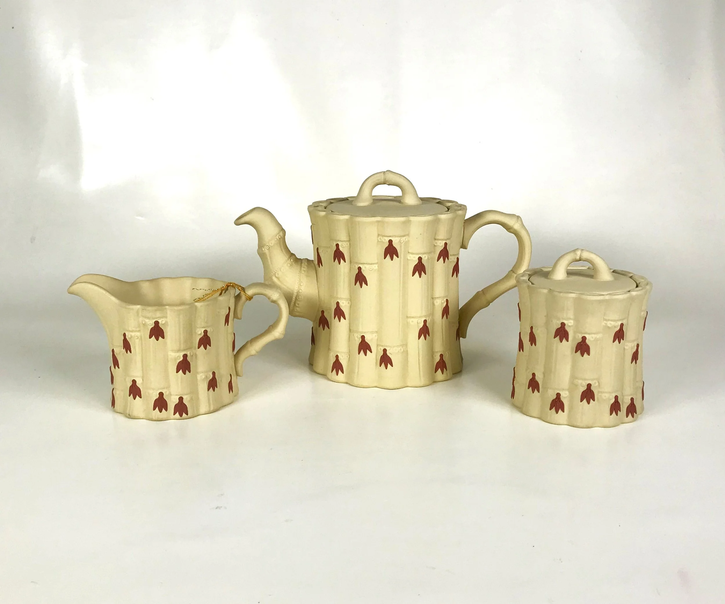 Wedgwood Primrose Terracotta Jasperware Bamboo Tea Set (Teapot