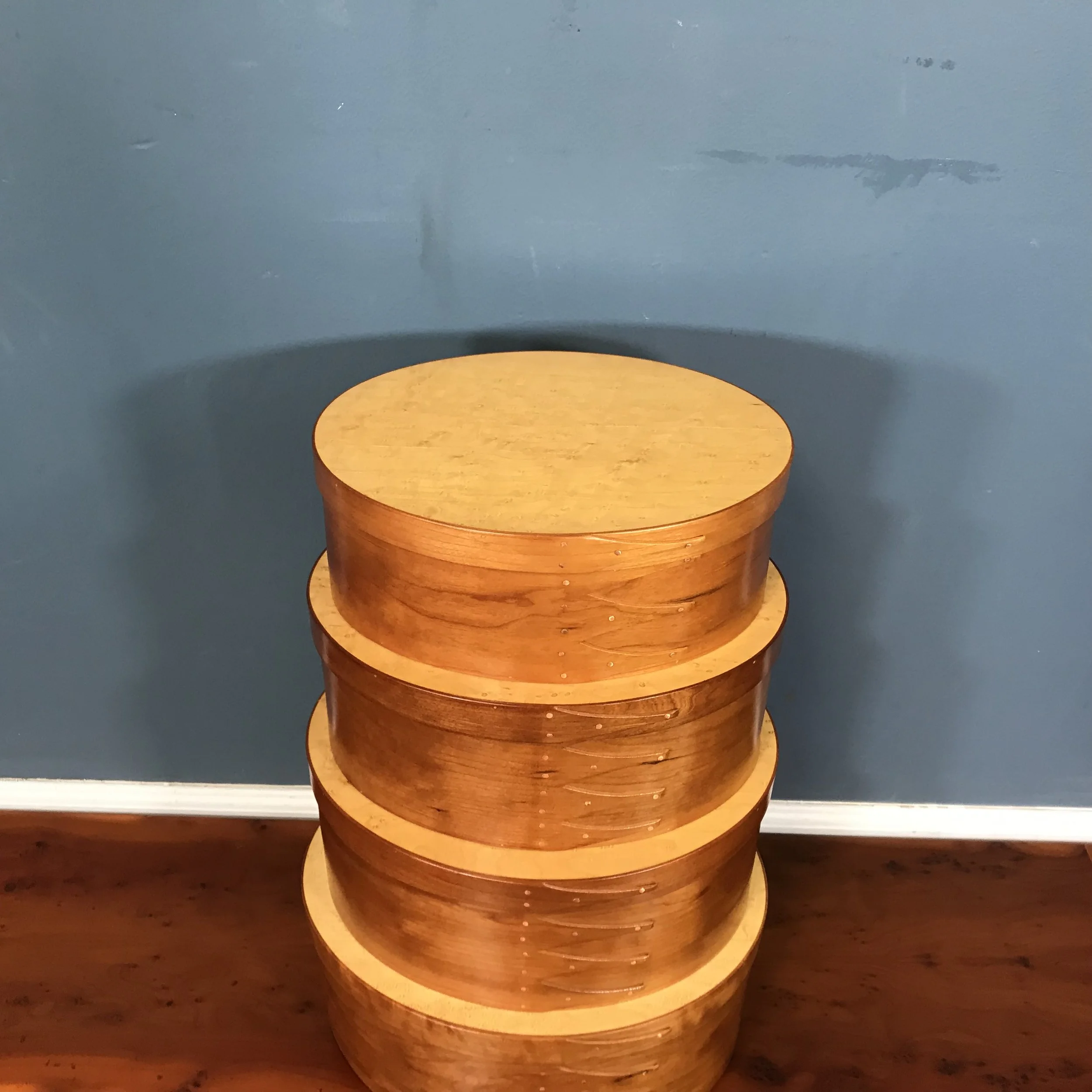 Nesting Set of Brent Rourke Cherry & Birdseye Maple Shaker Boxes