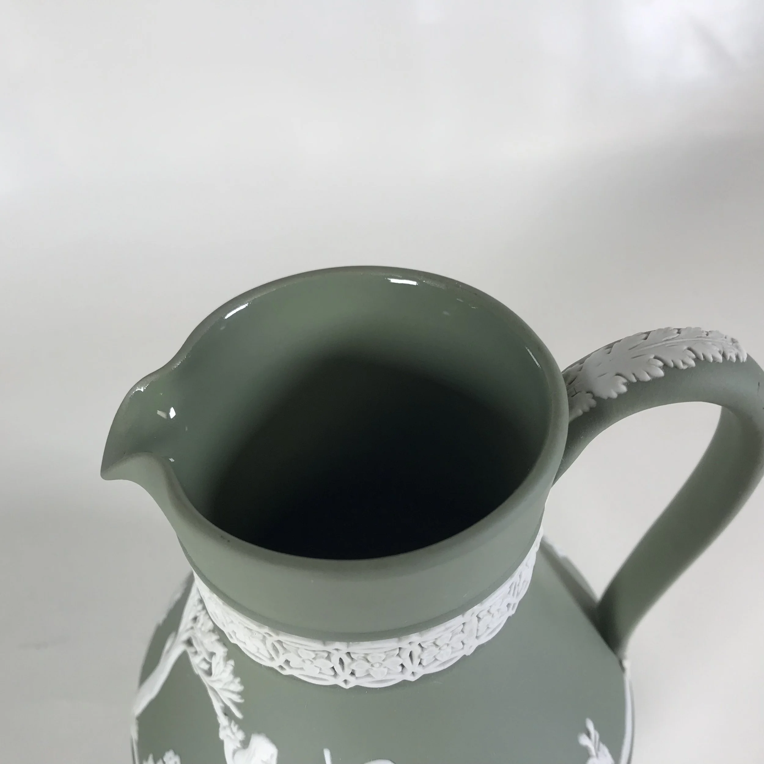 Ca. 1955 Wedgwood Green Jasperware Pitcher — Ardesh