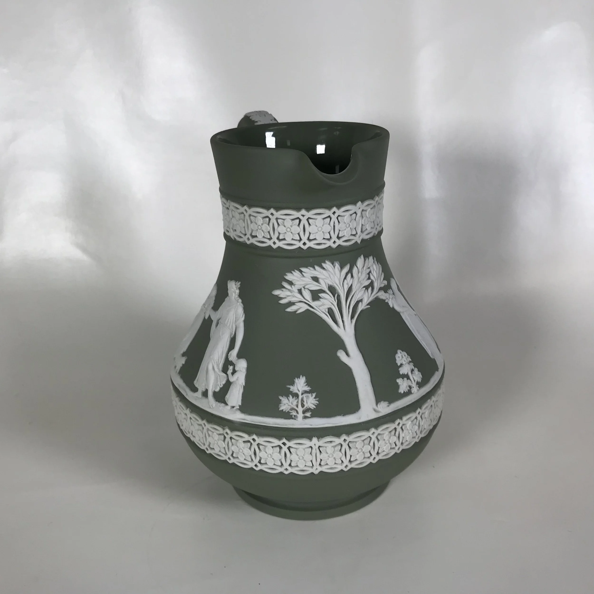 Ca. 1955 Wedgwood Green Jasperware Pitcher — Ardesh
