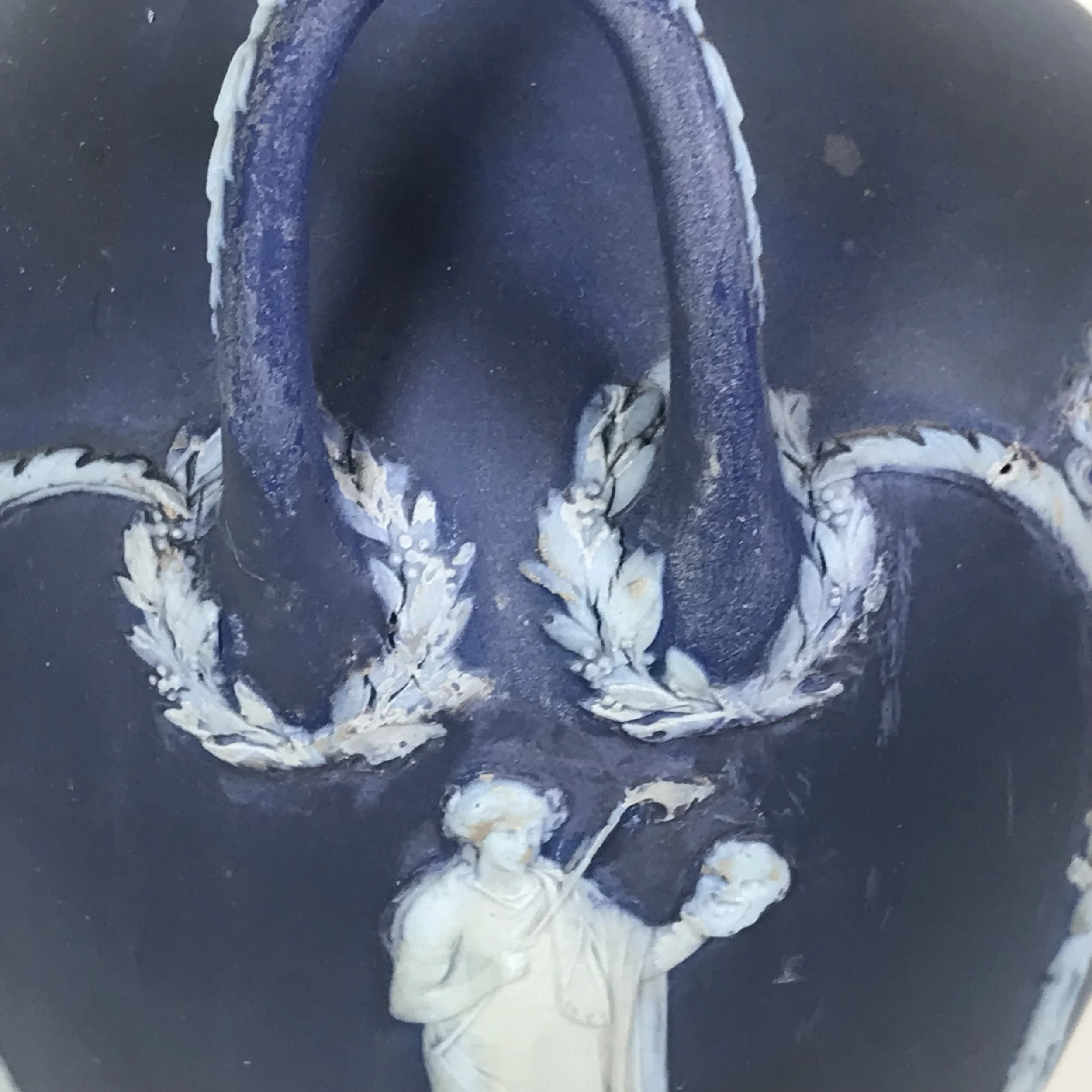 Circa 1900 Wedgwood Dark Blue Dipped Jasper Vase — Ardesh