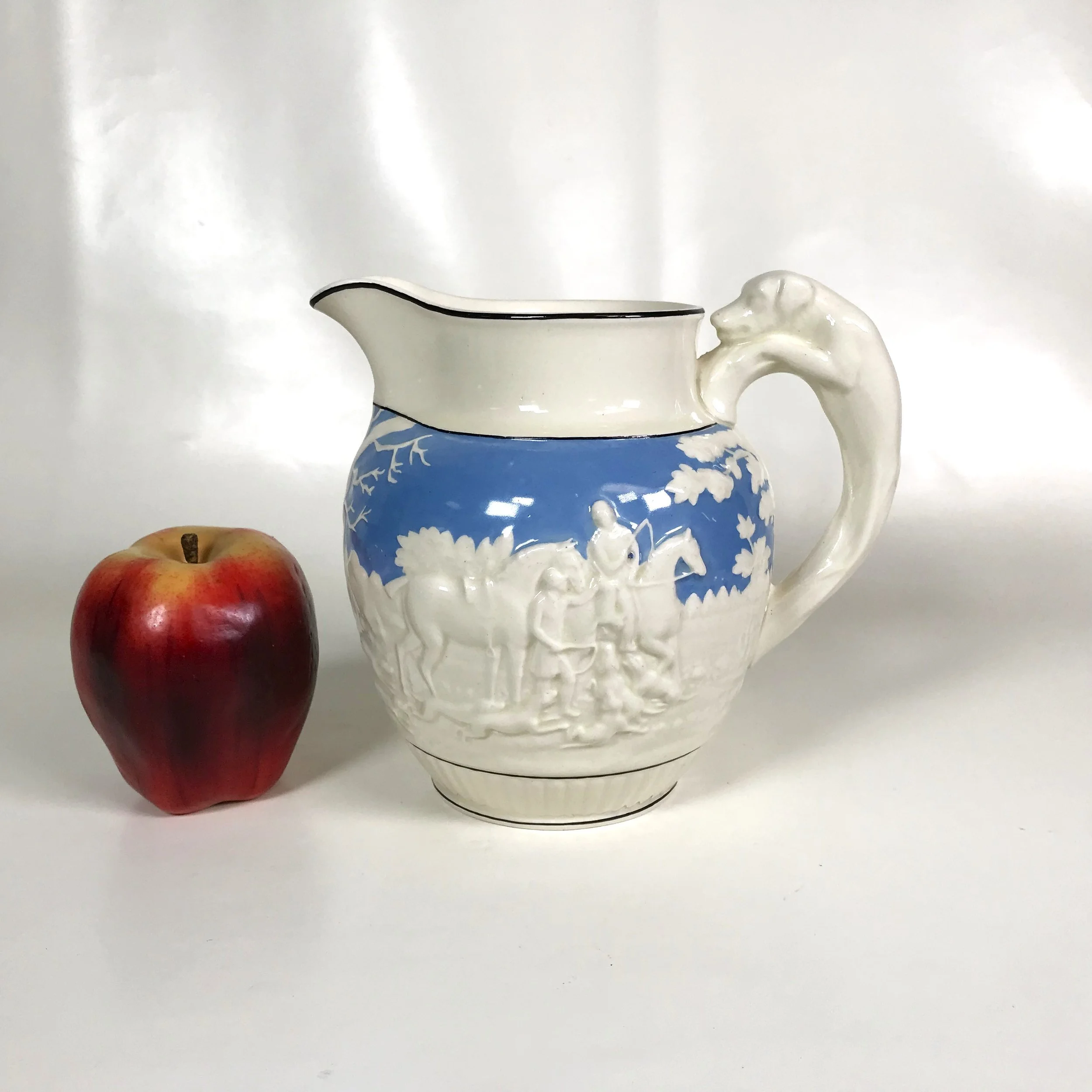 Wedgwood Creamware D'ye Ken John Peel Pitcher Greyhound Handle