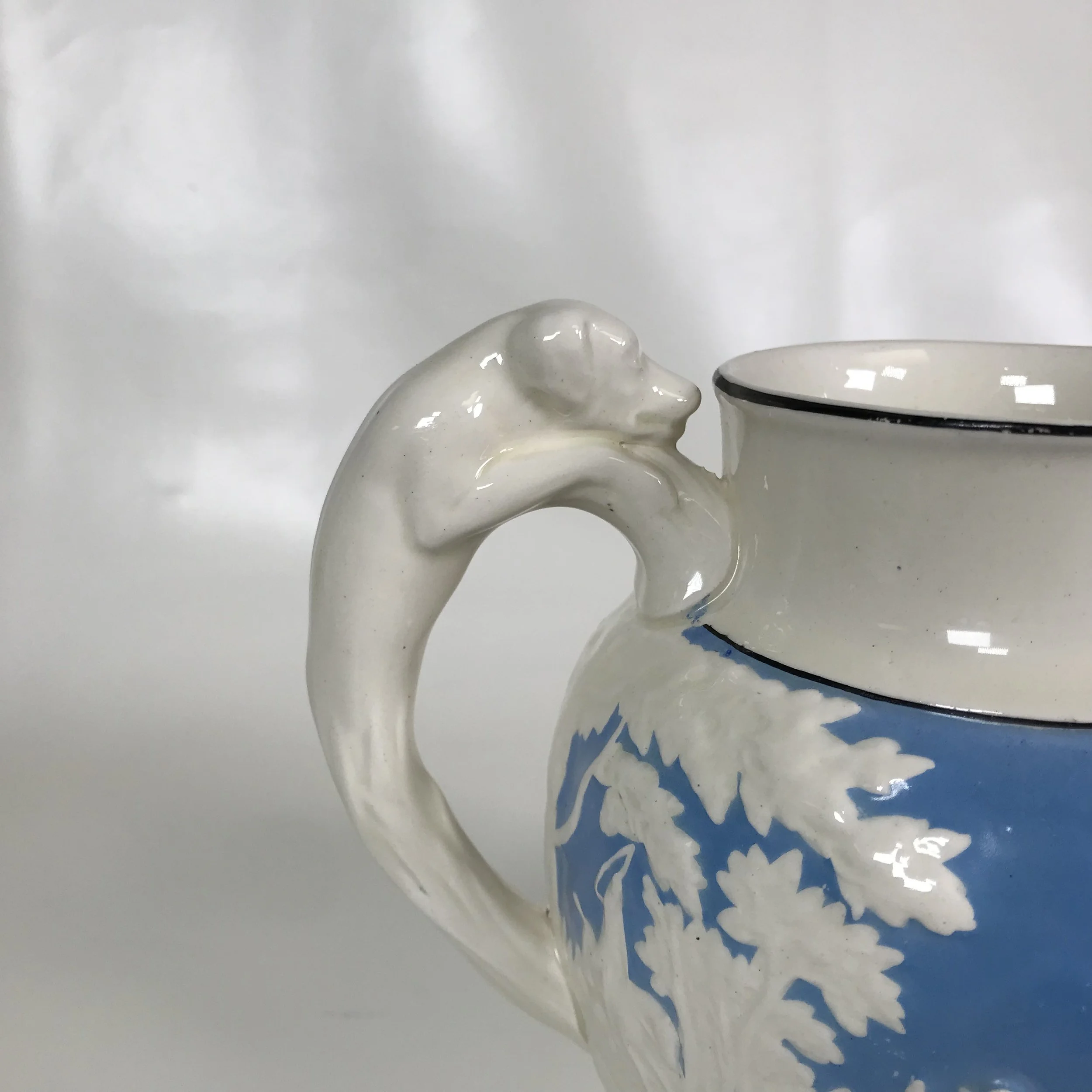 Wedgwood Creamware D'ye Ken John Peel Pitcher Greyhound Handle