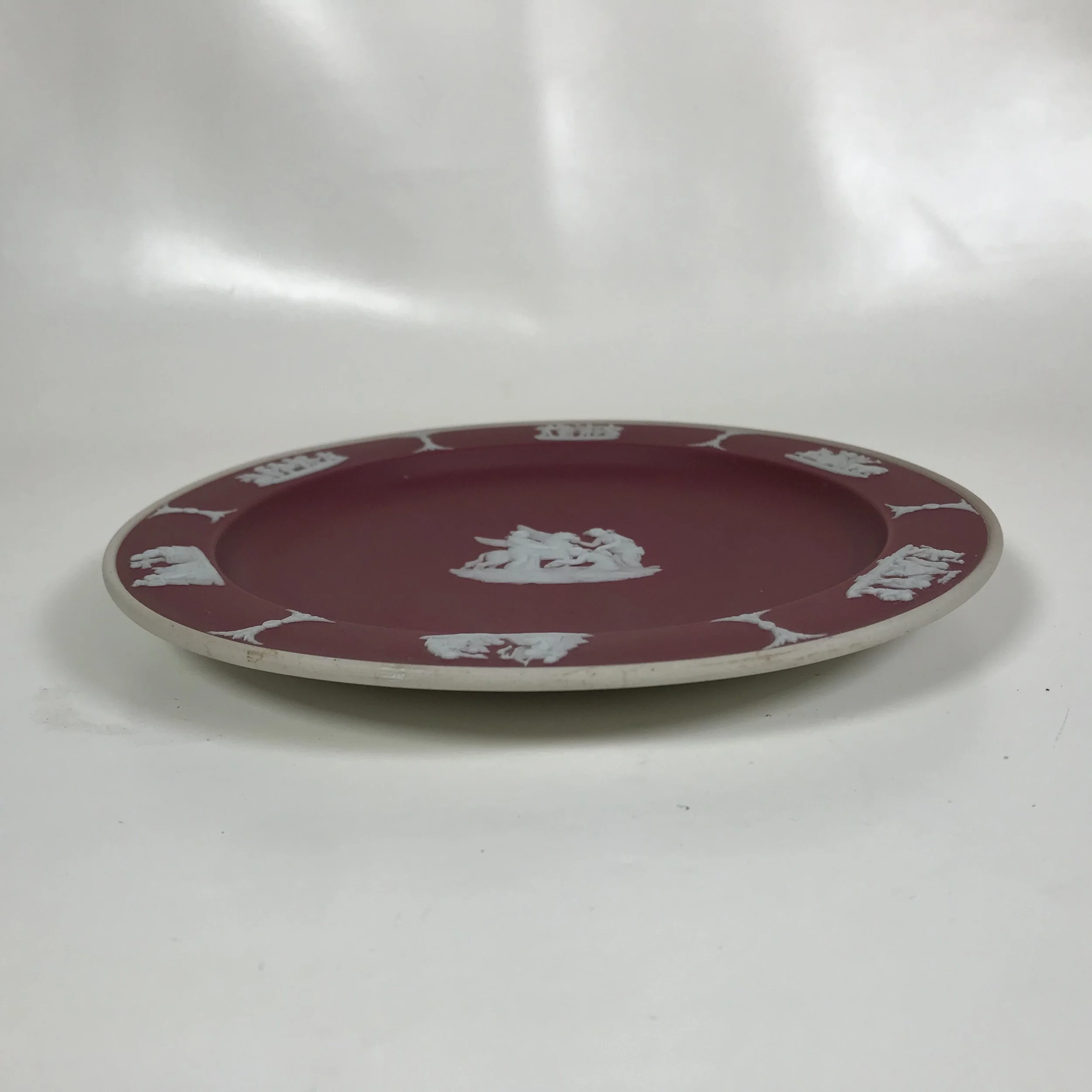 Early 20th C. Wedgwood Crimson Dipped Jasper Plate — Ardesh