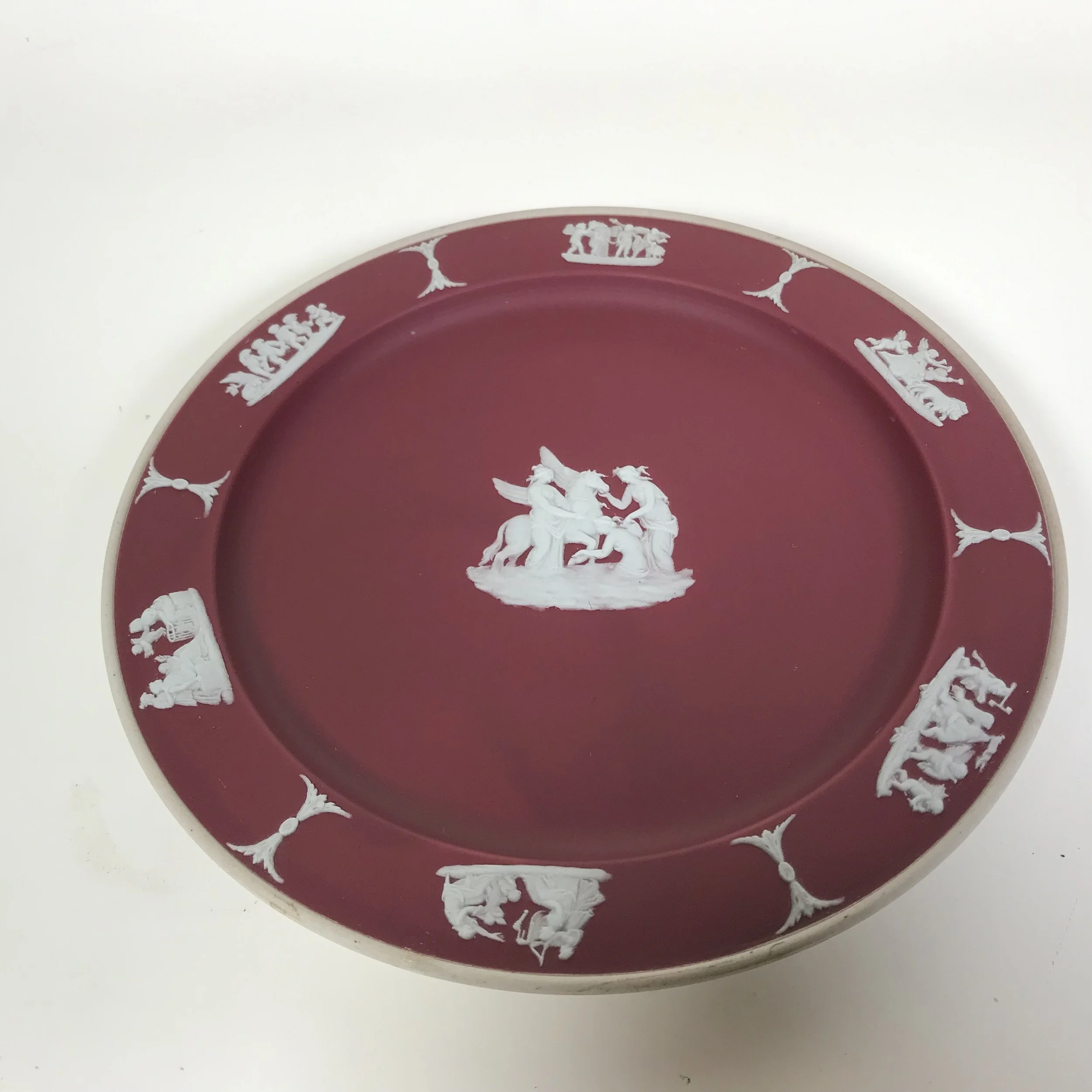 #ウェッジウッド クリムゾン ジャスパー 限定 オーバルプレート　S-3 Early 20th C. Wedgwood Crimson Dipped Jasper Plate — Ardesh