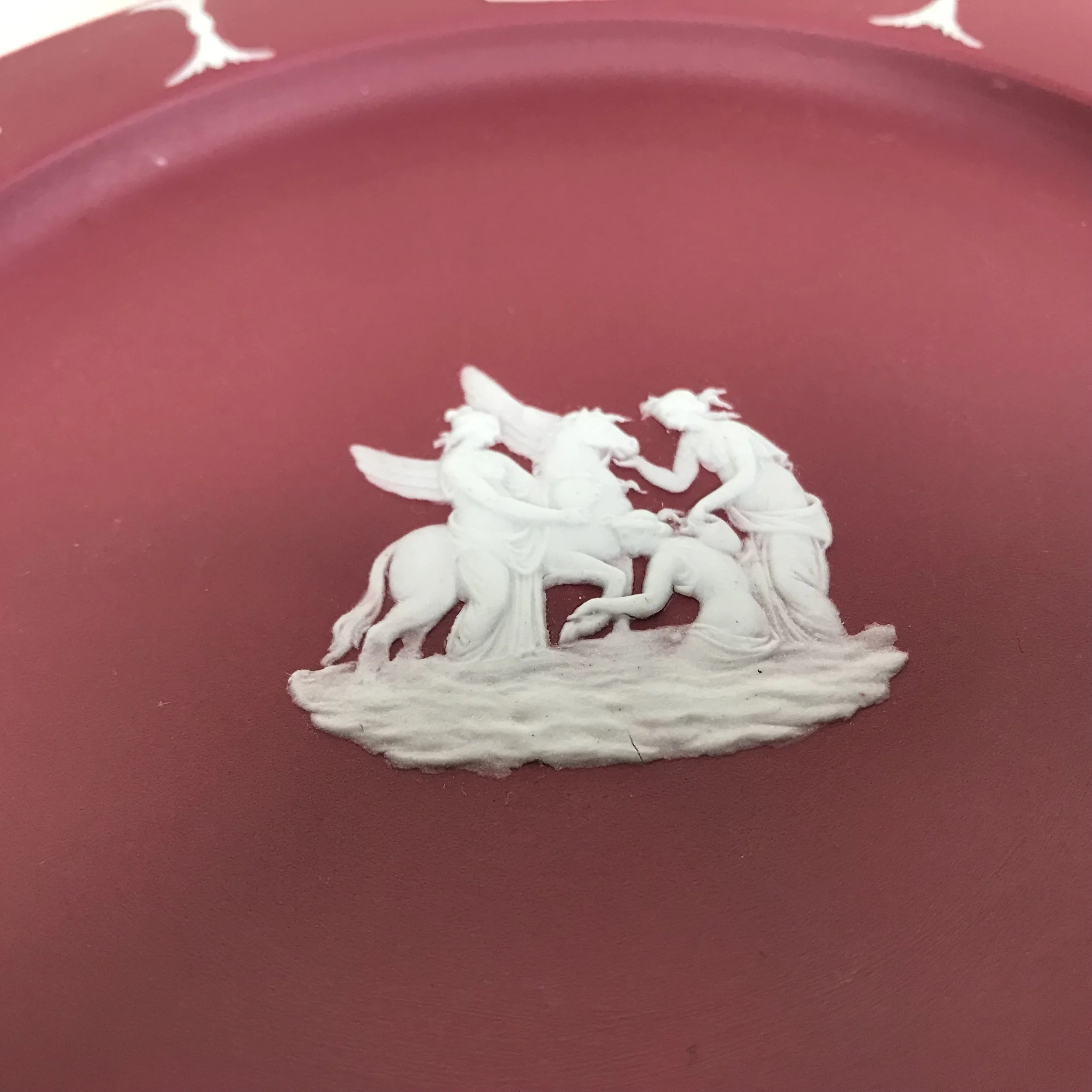 #ウェッジウッド クリムゾン ジャスパー 限定 オーバルプレート　S-3 Early 20th C. Wedgwood Crimson Dipped Jasper Plate — Ardesh