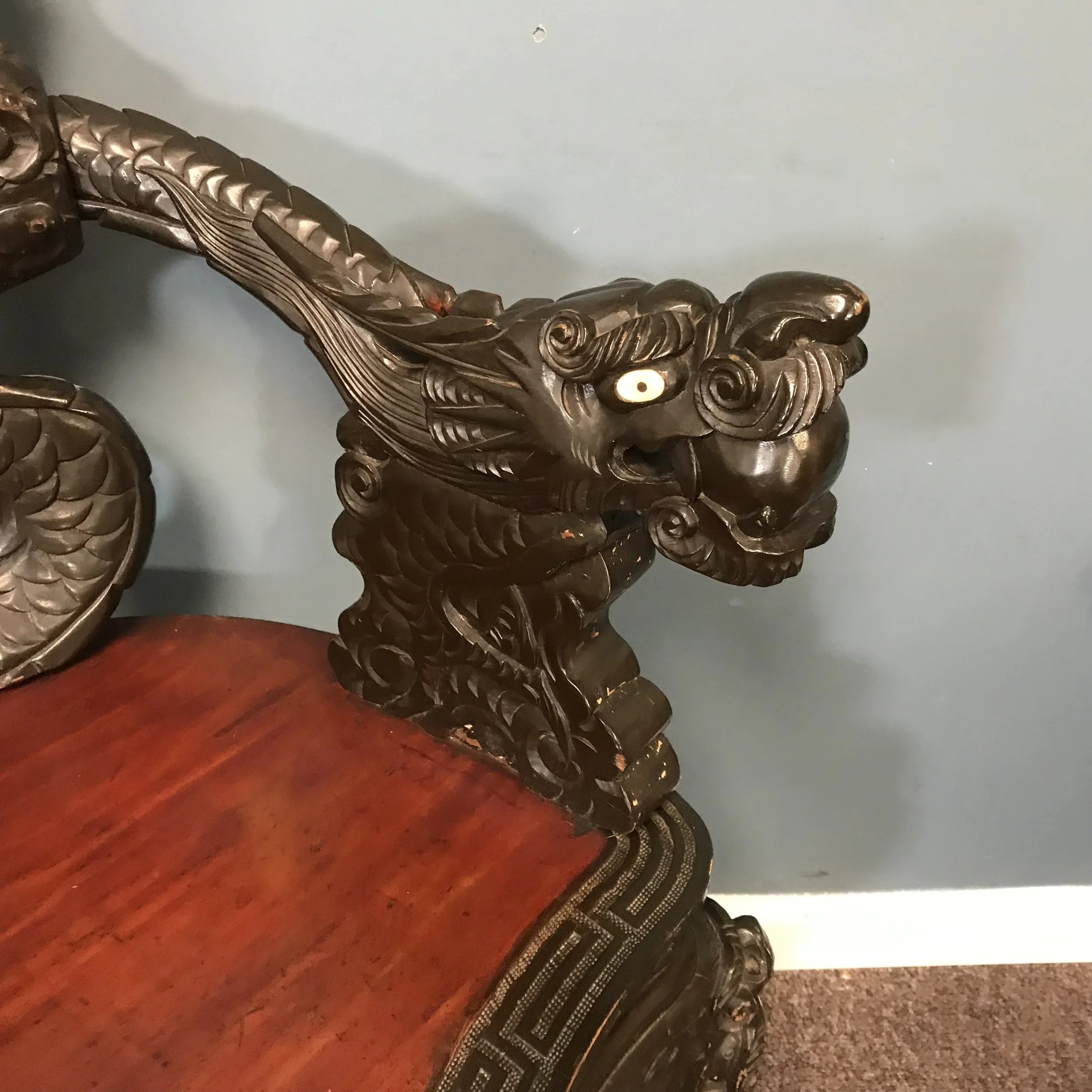Japanese Carved Dragon Chair — Ardesh