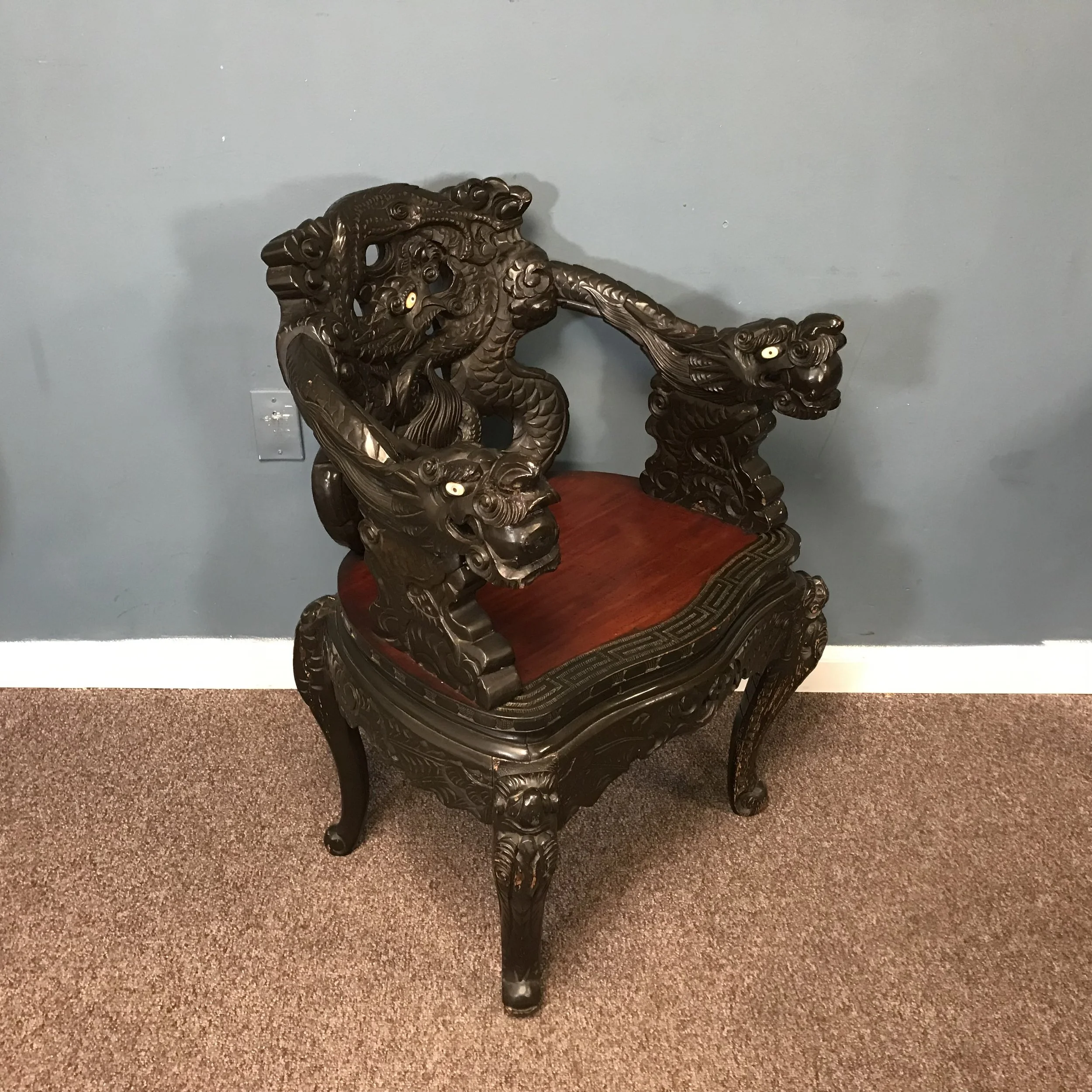 Japanese Carved Dragon Chair — Ardesh