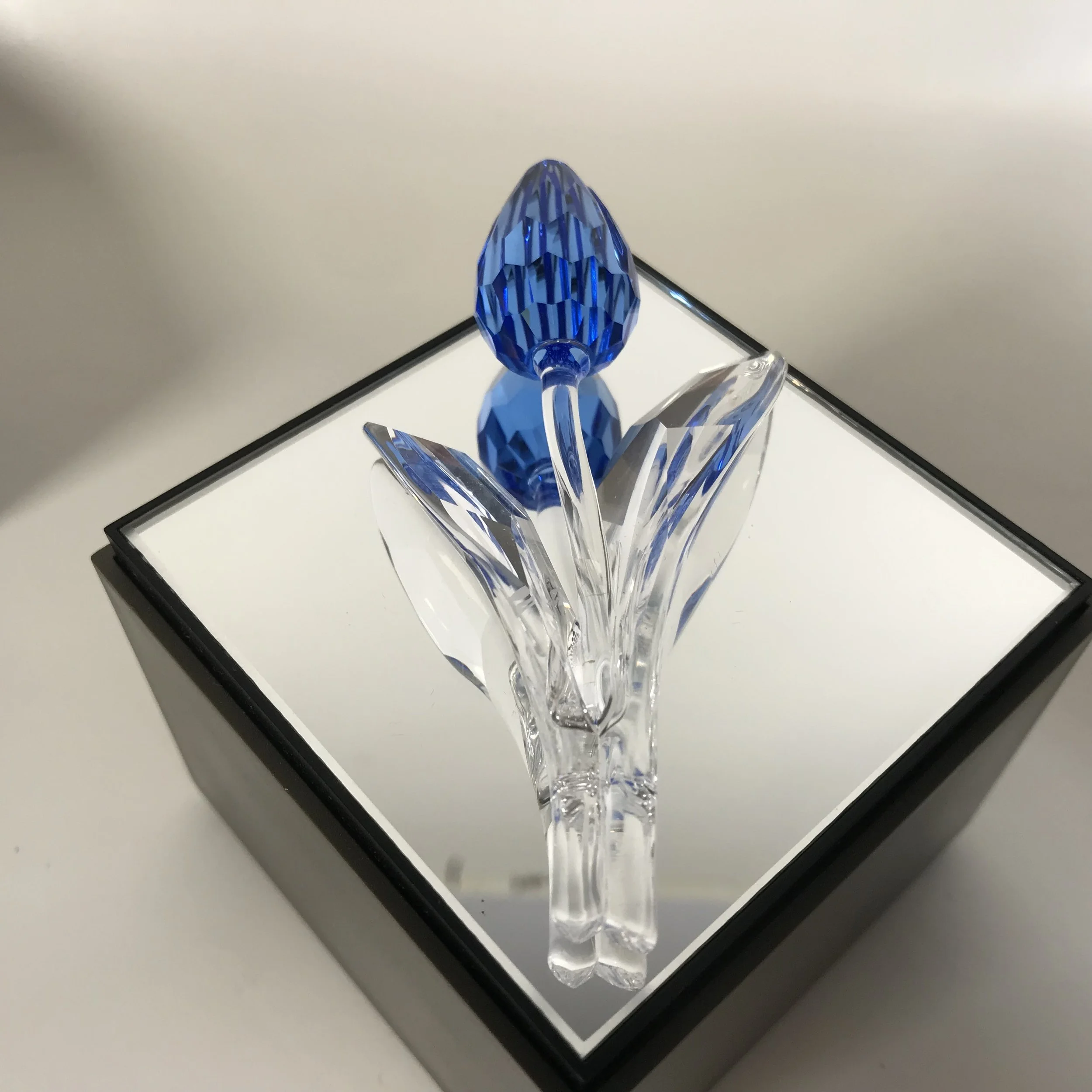 Swarovski Silver Crystal Blue Tulip Flower — Ardesh