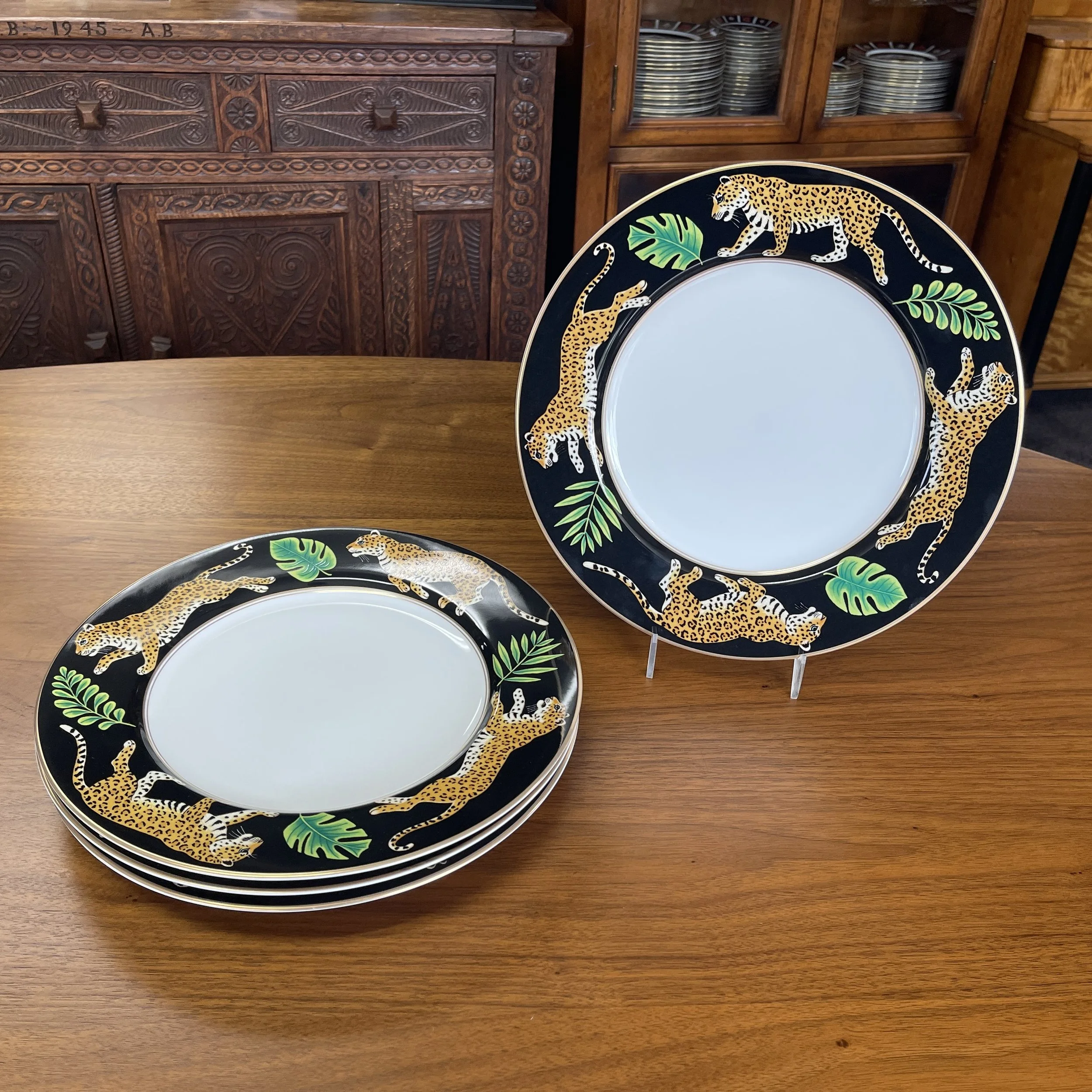 Set of 4 Lynn Chase - Jaguar Jungle - Chop Plate/ Platter/ Charger