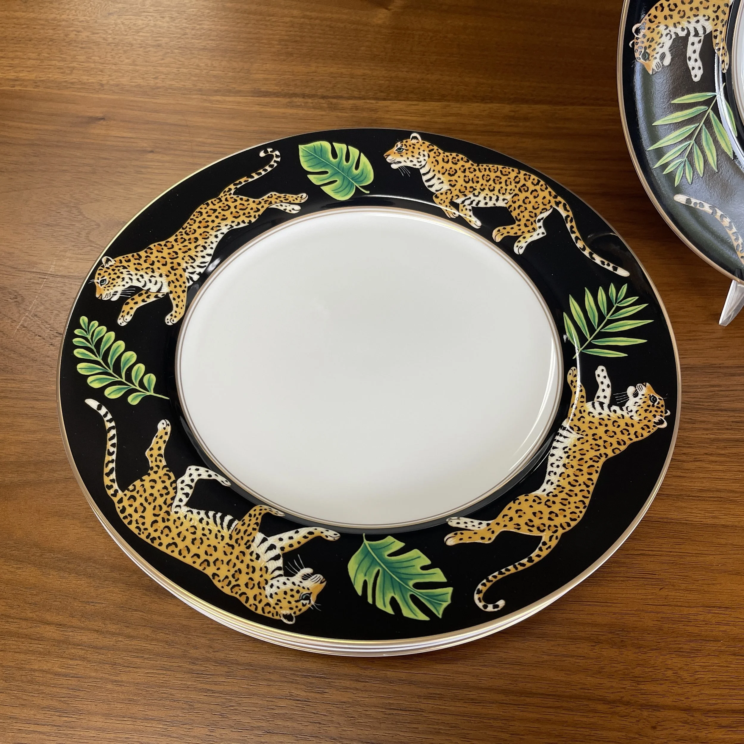 Set of 4 Lynn Chase - Jaguar Jungle - Chop Plate/ Platter/ Charger
