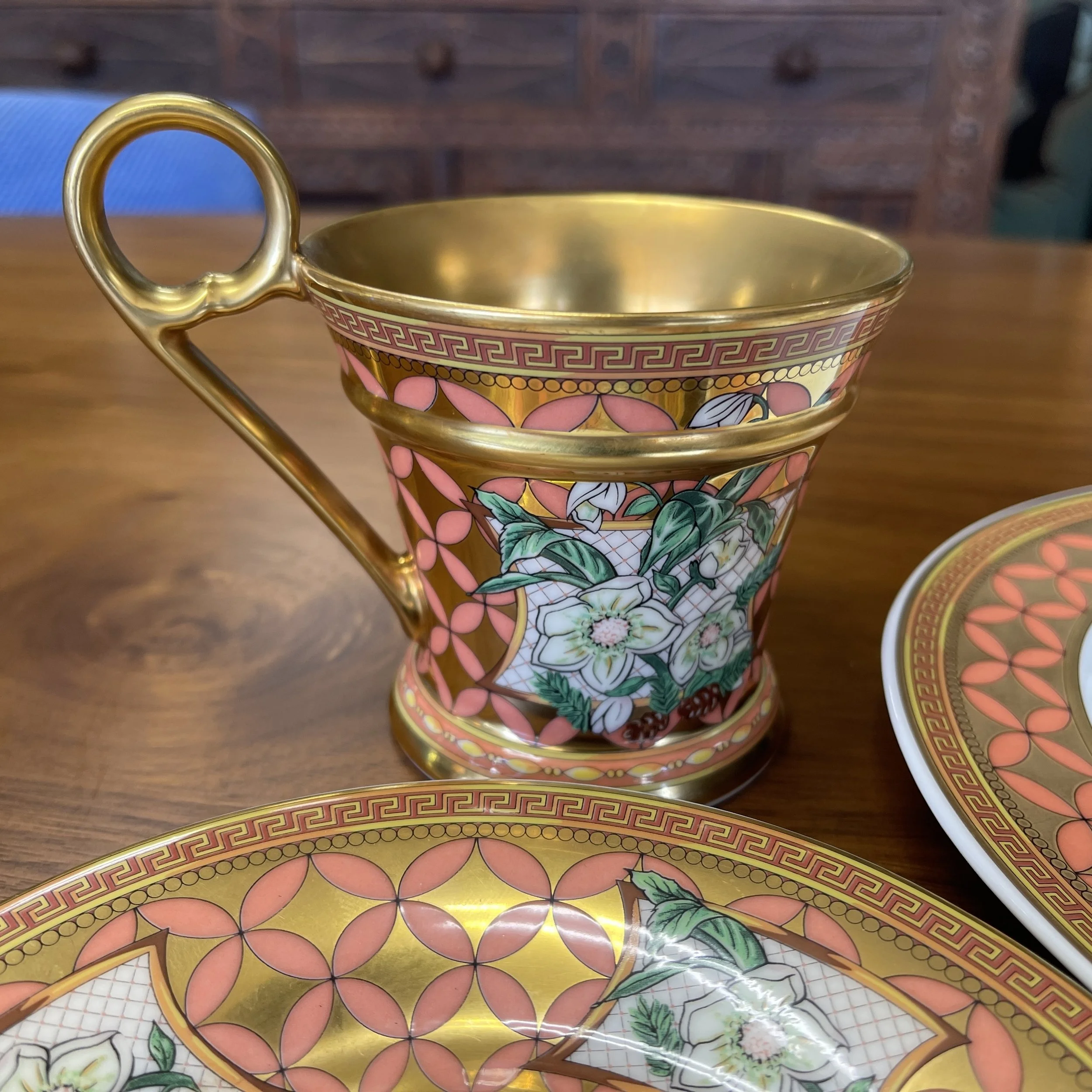 Rosenthal for Versace Floral Elegy 3 Piece Dessert Set — Ardesh
