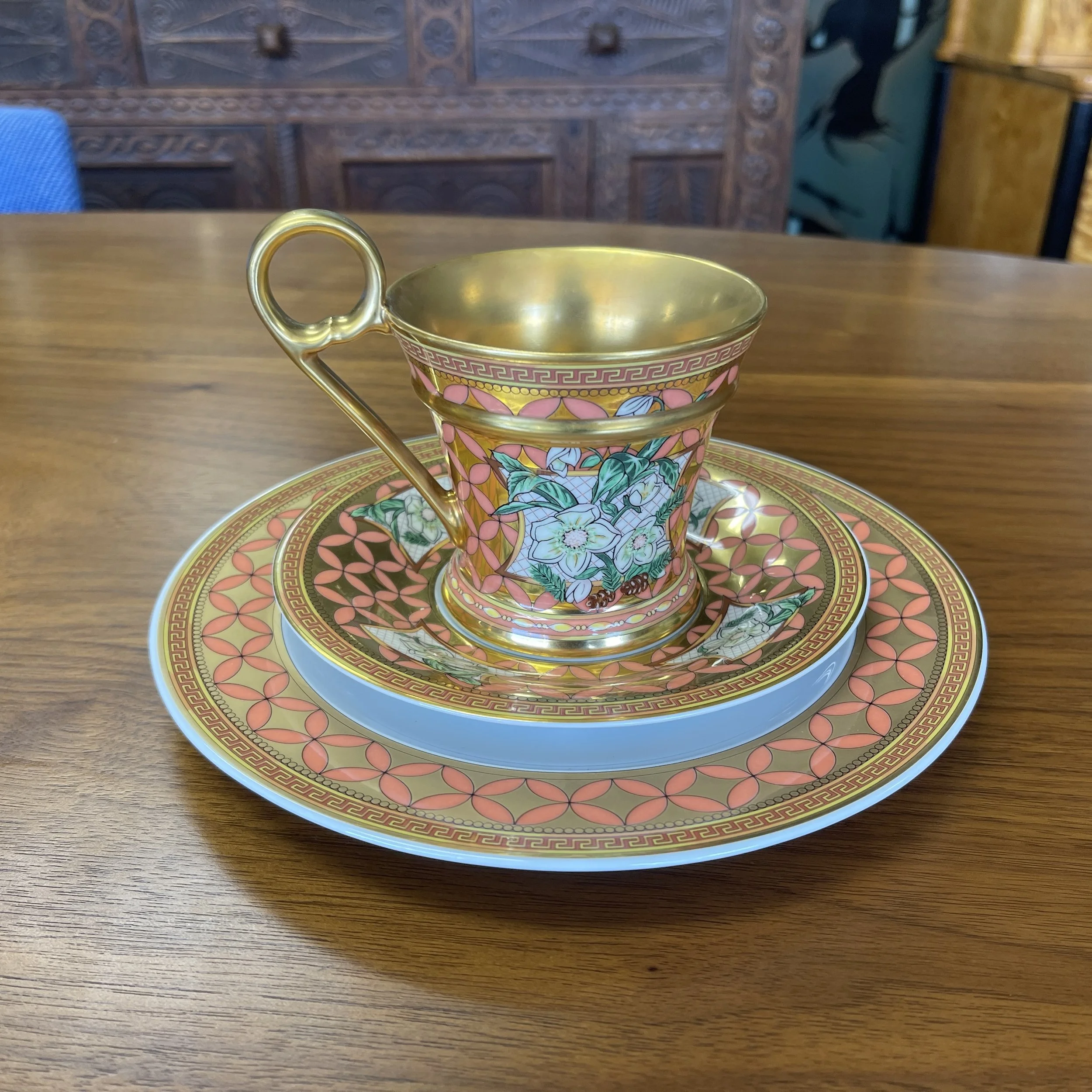 Rosenthal for Versace Floral Elegy 3 Piece Dessert Set — Ardesh