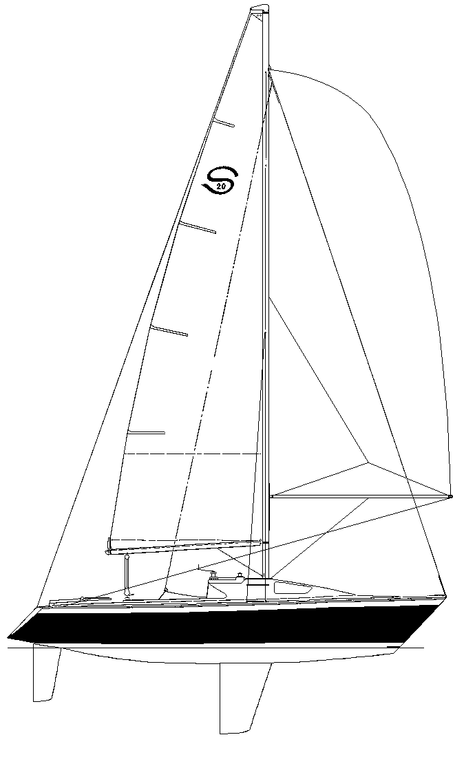 The Santana 20, playfully called the "Tuna 20", is built by W.D. Schock Corporation of Corona, California.