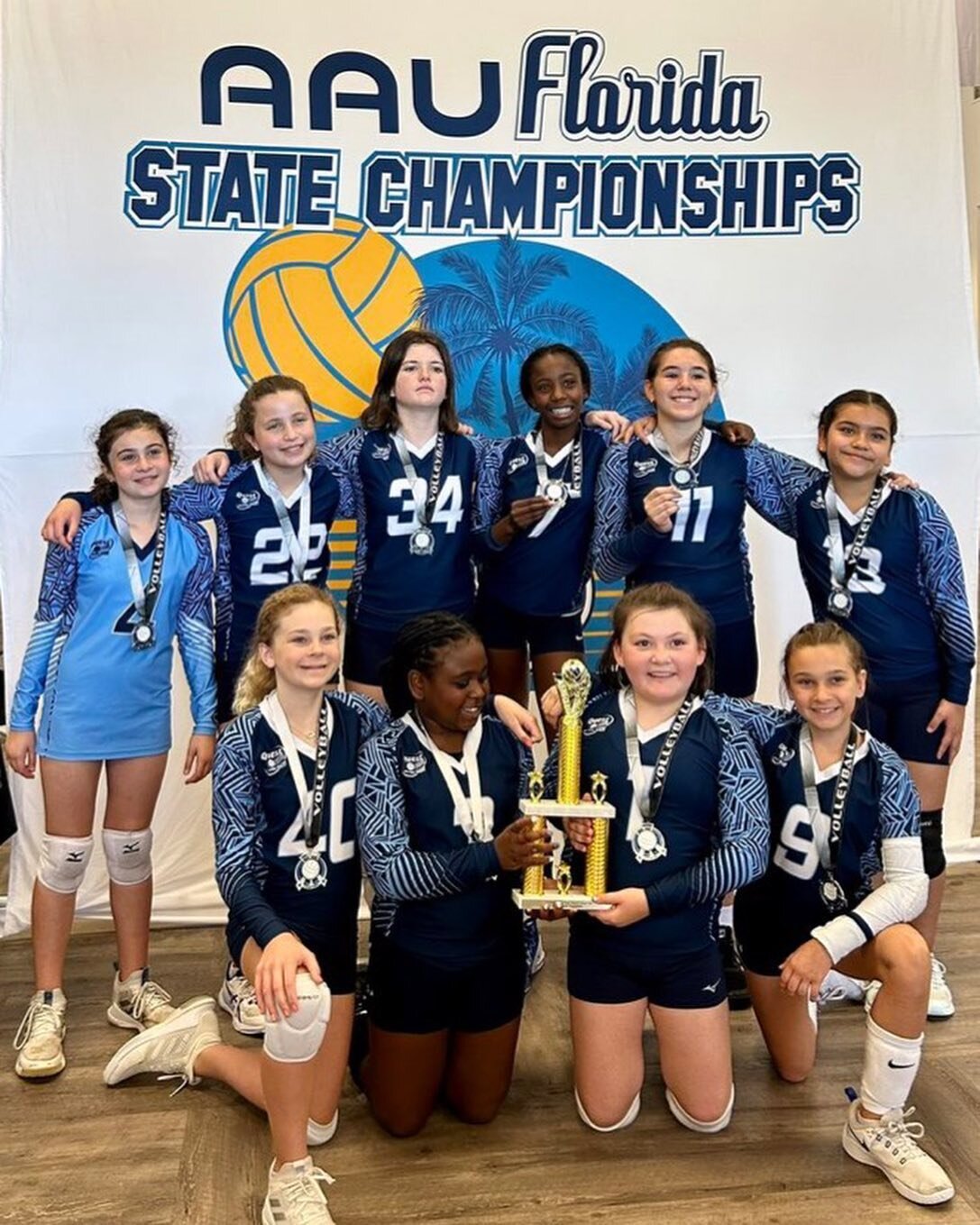 11 Taylor - 1st in Gold at the AAU State Championships!! 🏆 

This team is on a roll after their 2nd place finish at the ASICS Florida Volleyball Challenge last weekend 🙌🎉

The girls finished the season with an impressive 22 wins and 9 losses for t