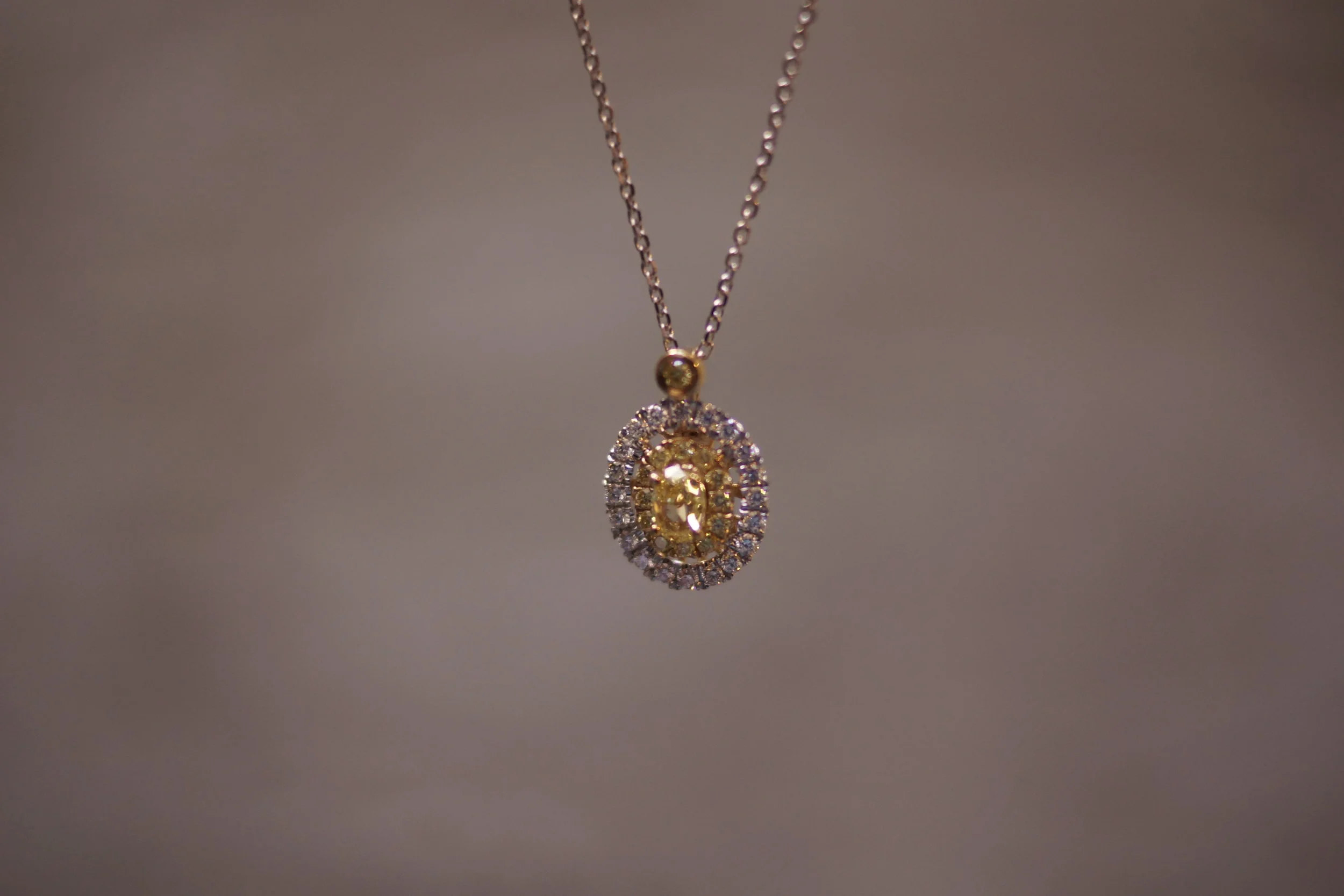 yellow diamond pendant necklace