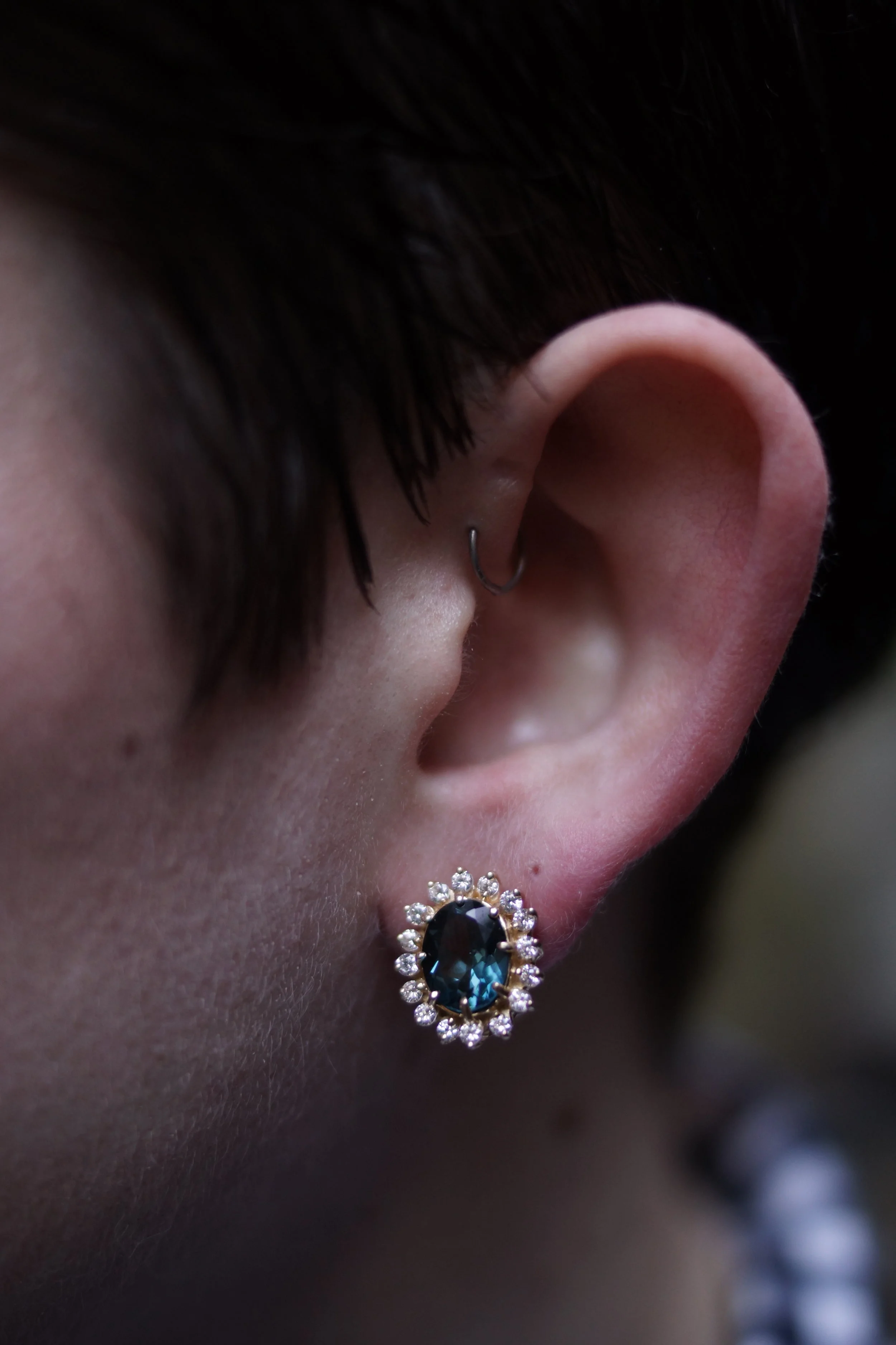 London Blue Topaz & Diamond Earrings