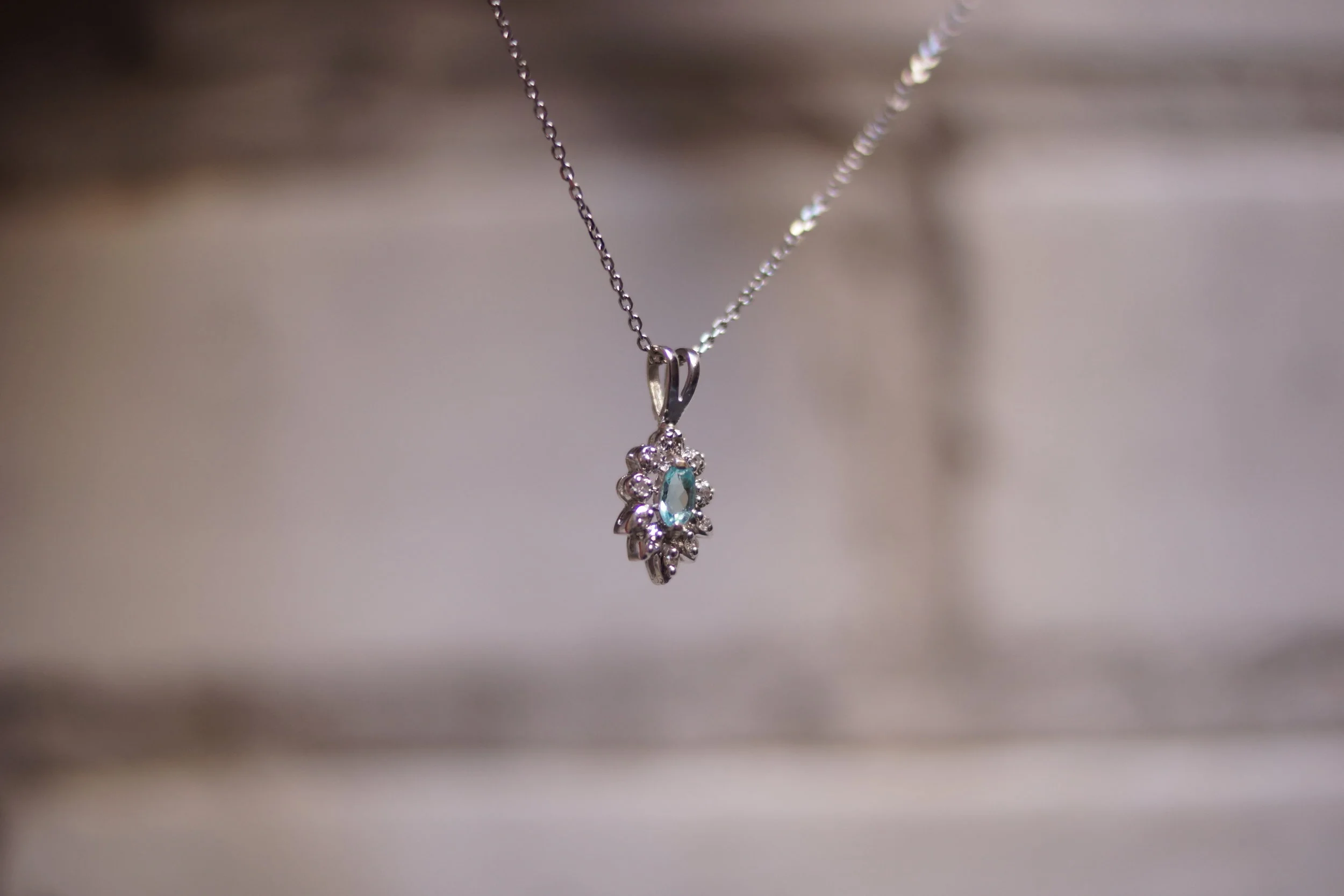 Apatite and Diamond Necklace