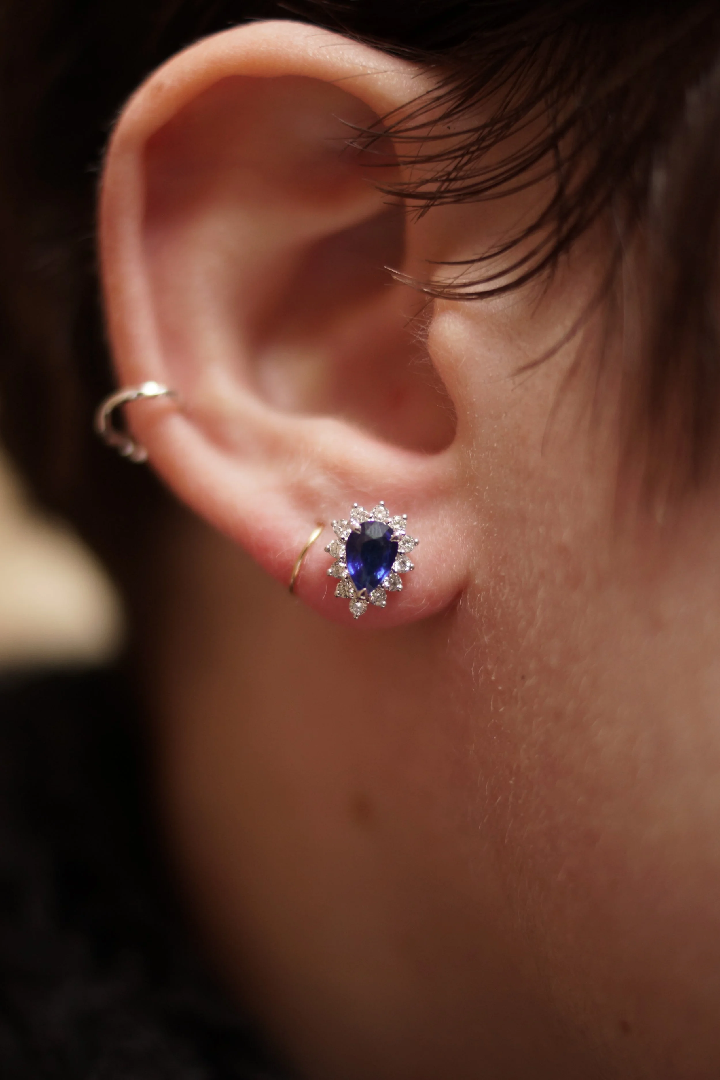Sapphire and Diamond Earrings