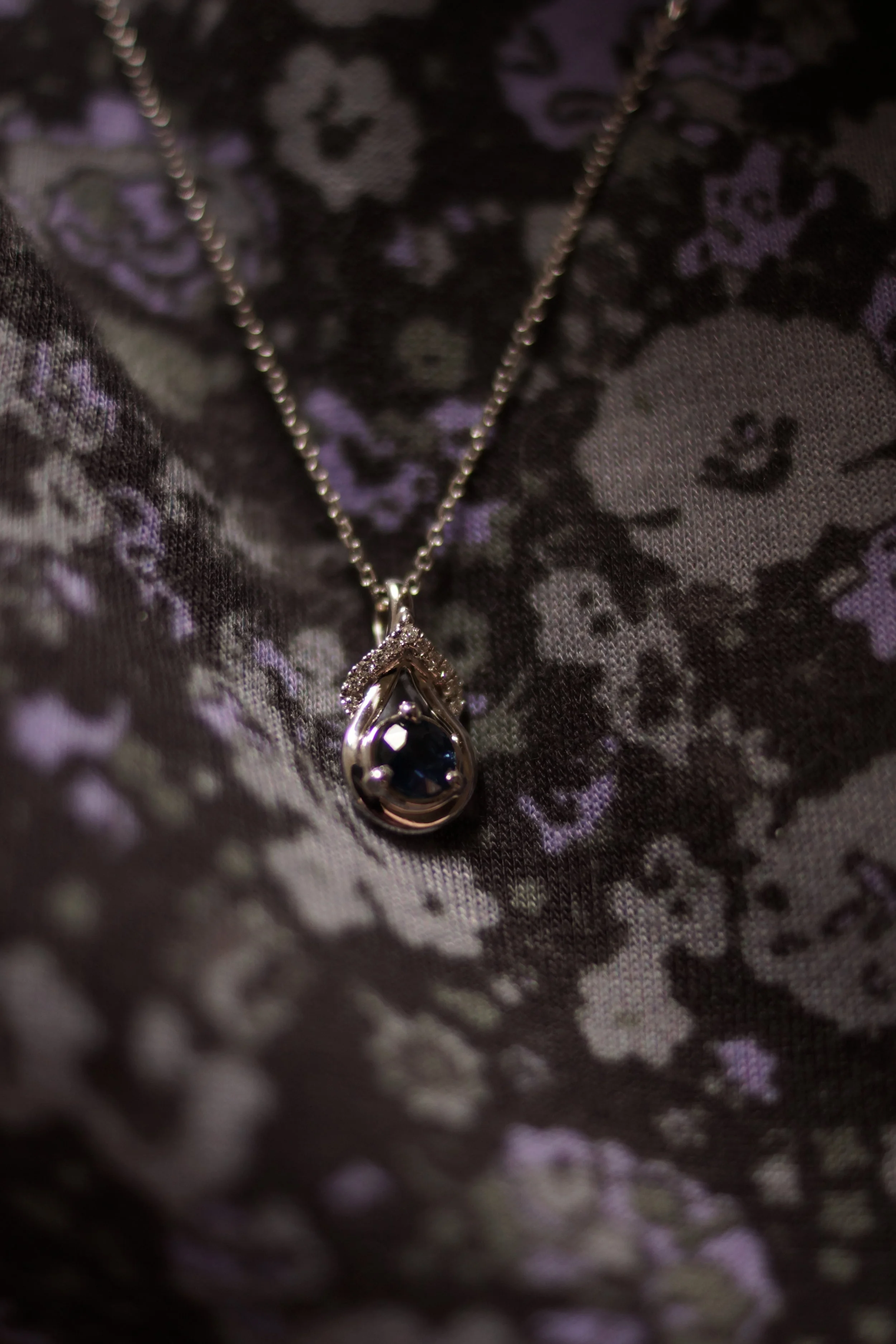 Sapphire and Diamond Pendant Necklace