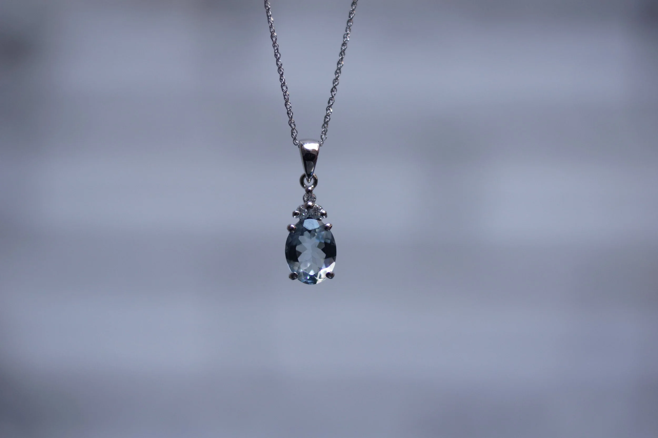 Aquamarine and Diamond Necklace