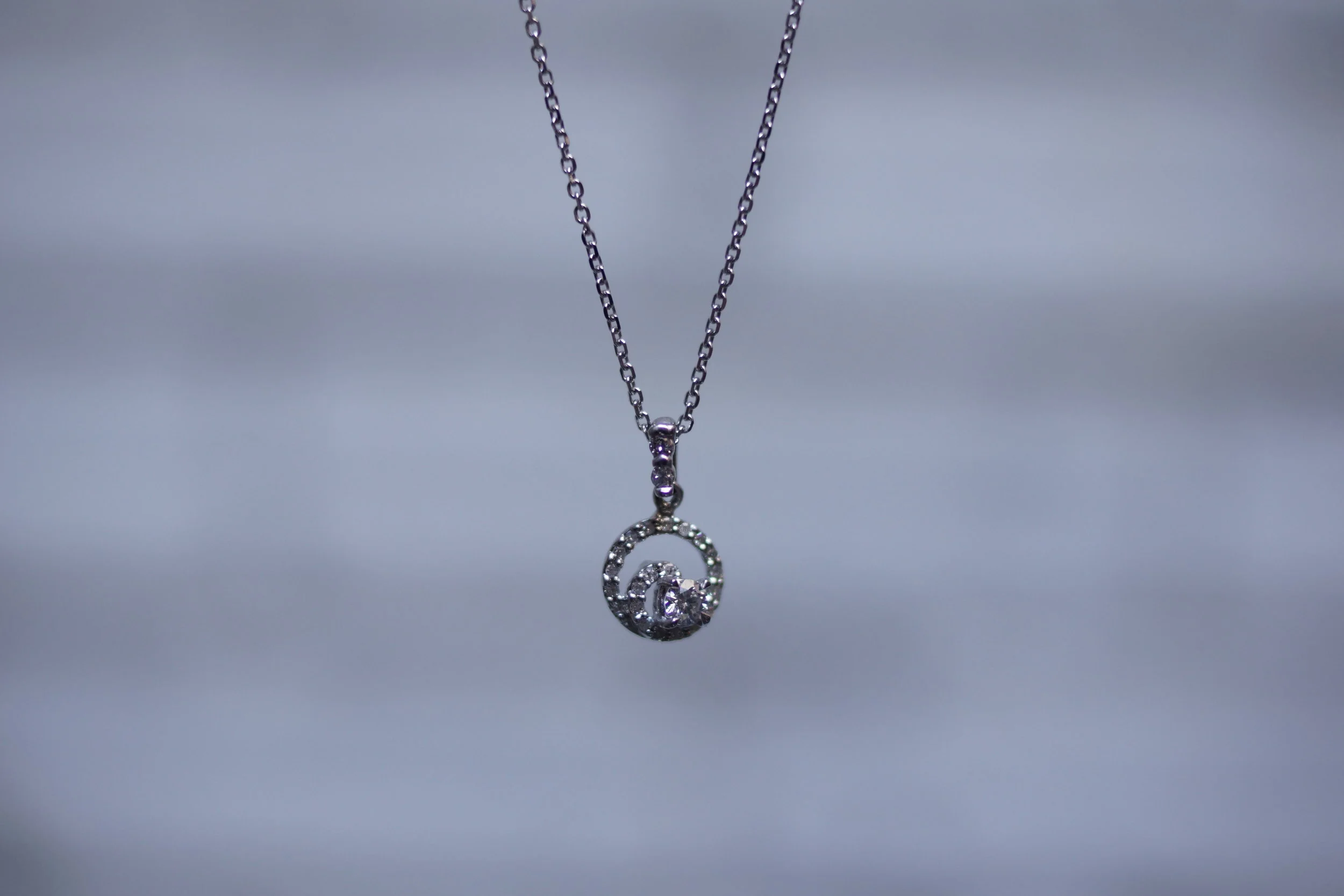 Diamond Swirl Pendant Necklace