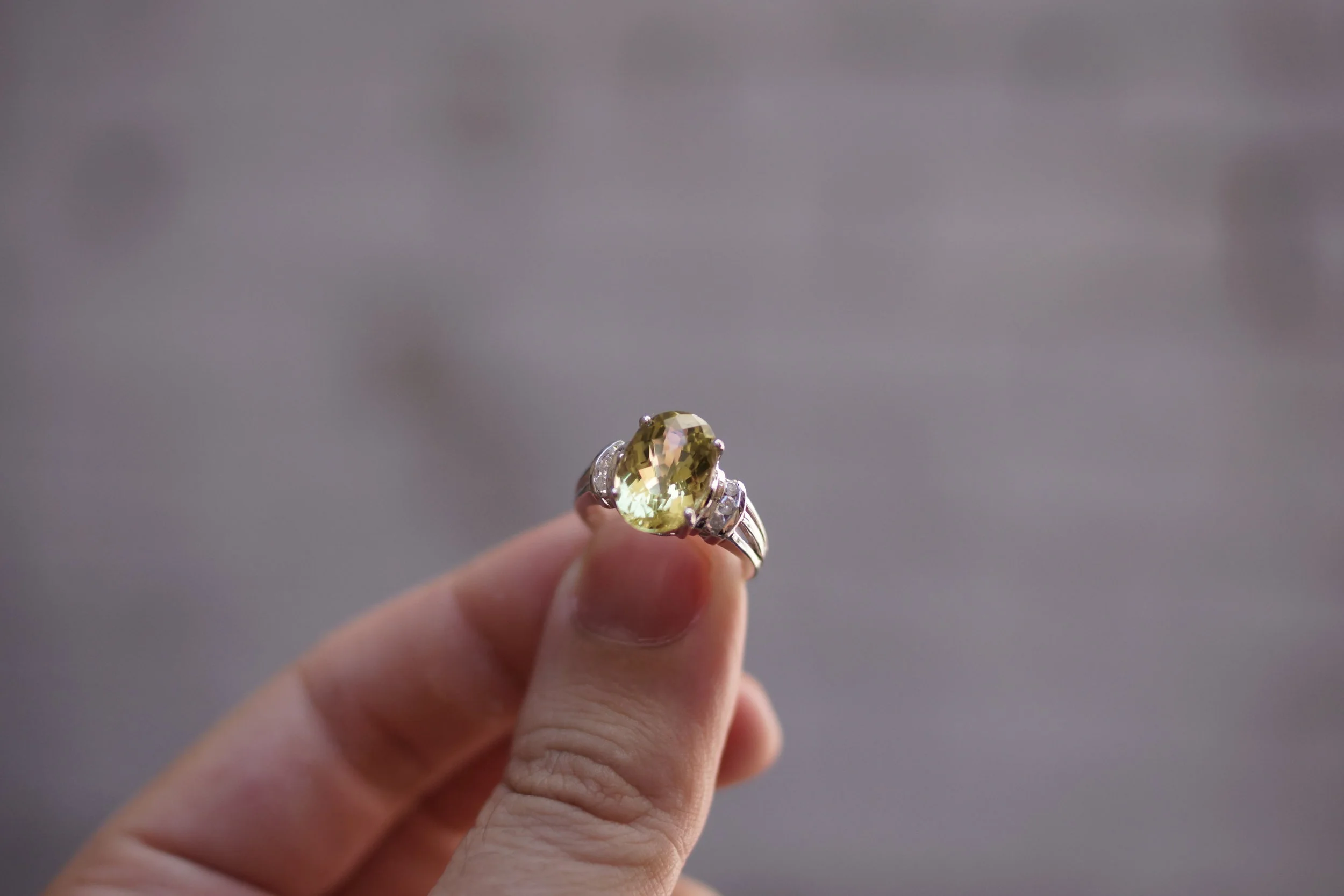 Peridot Diamond Ring