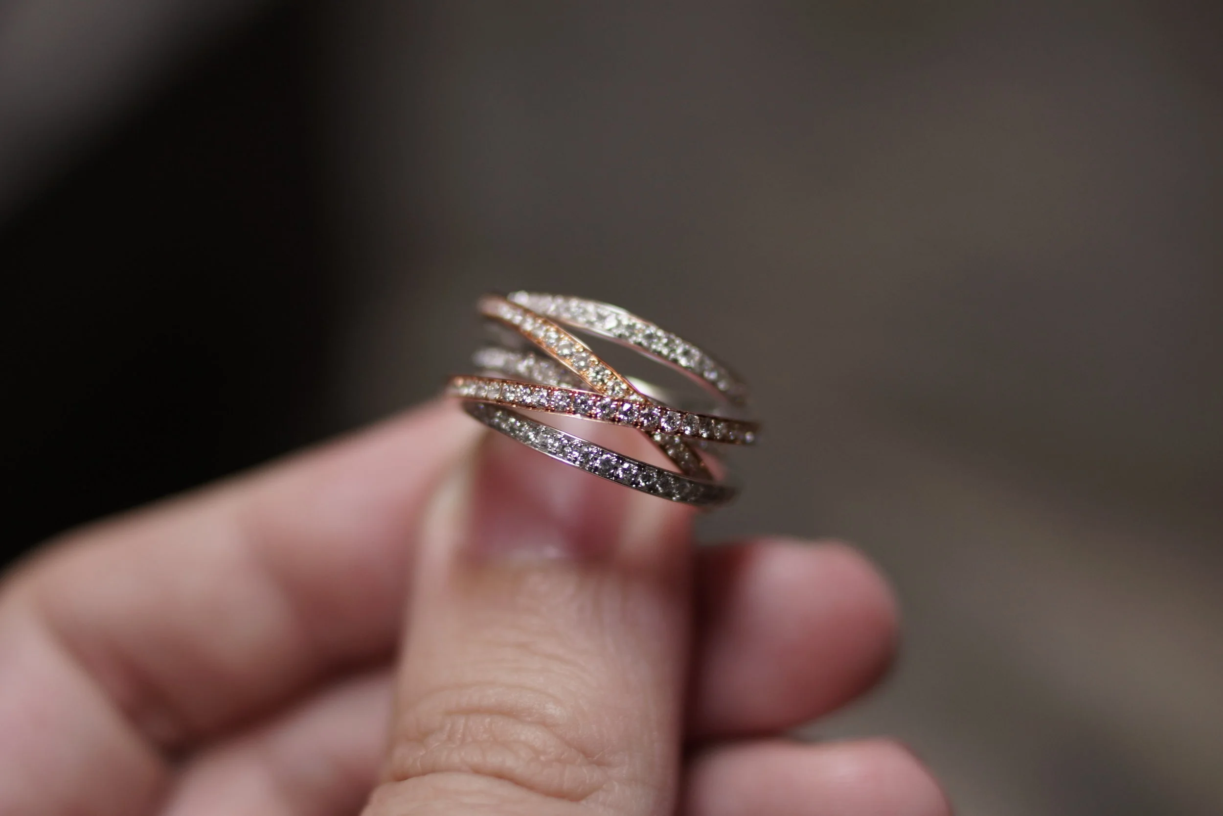 Diamond Bypass Ring