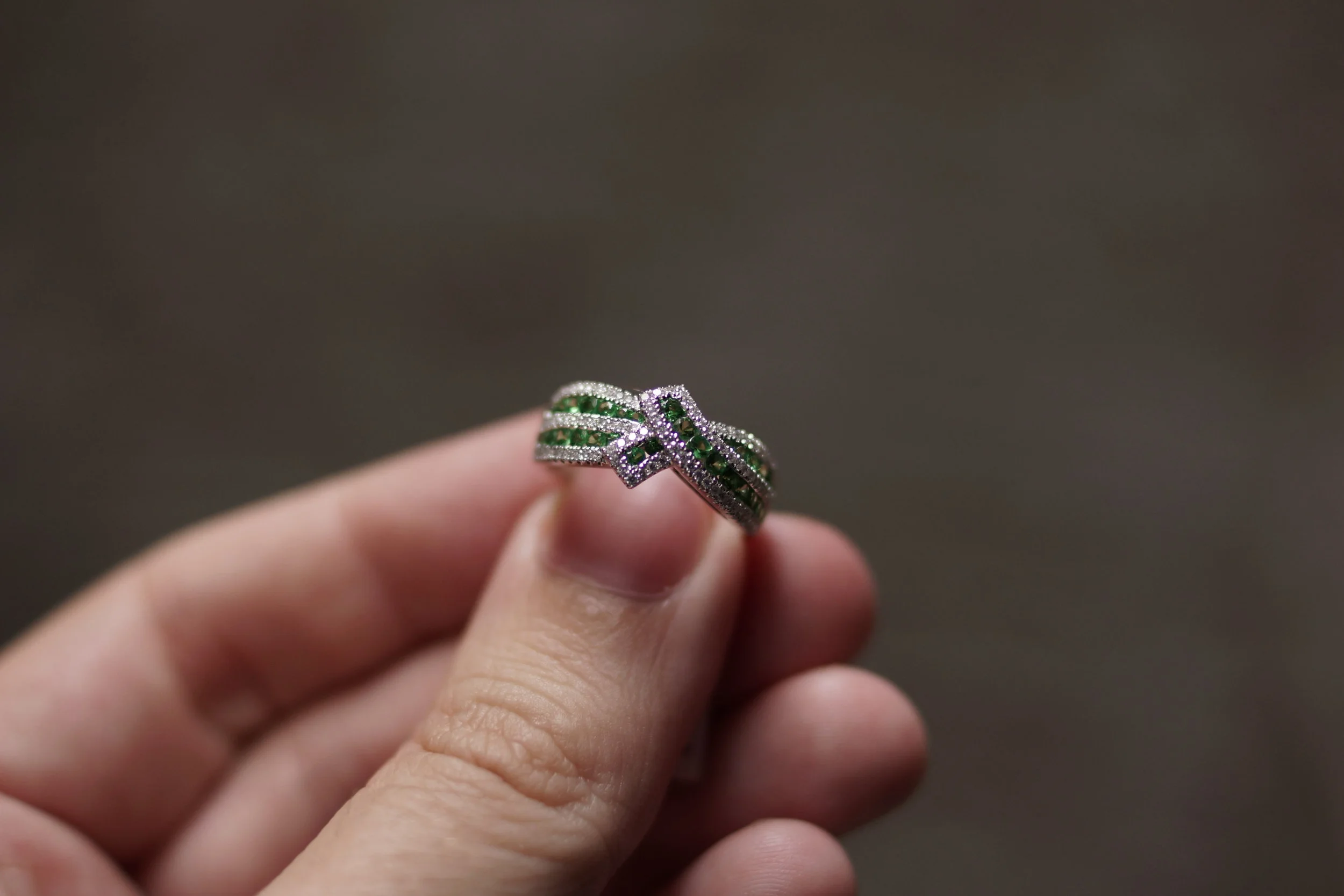 Tsavorite Diamond Ring