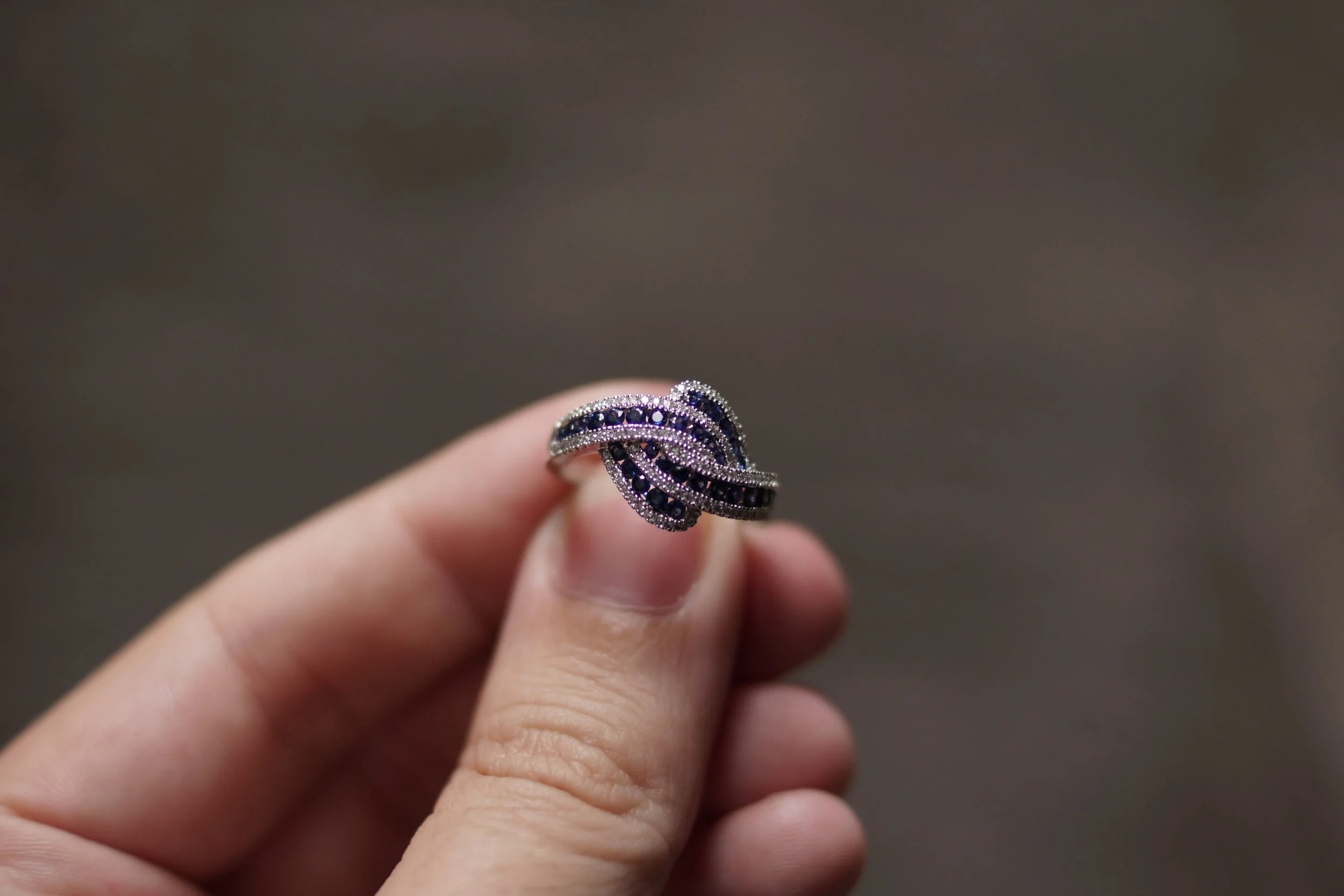 Sapphire and Diamond Bow Ring