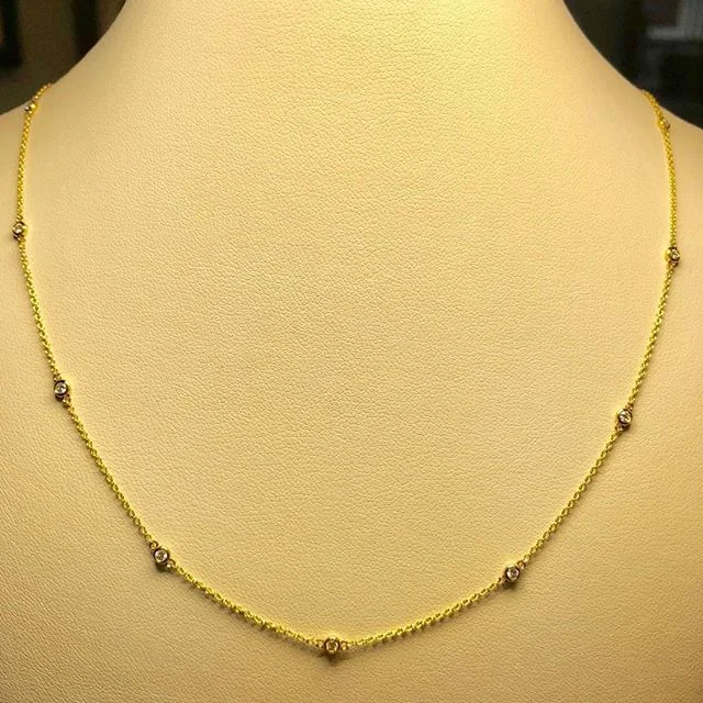 14K Yellow Gold Diamonds by the Yard Necklace
