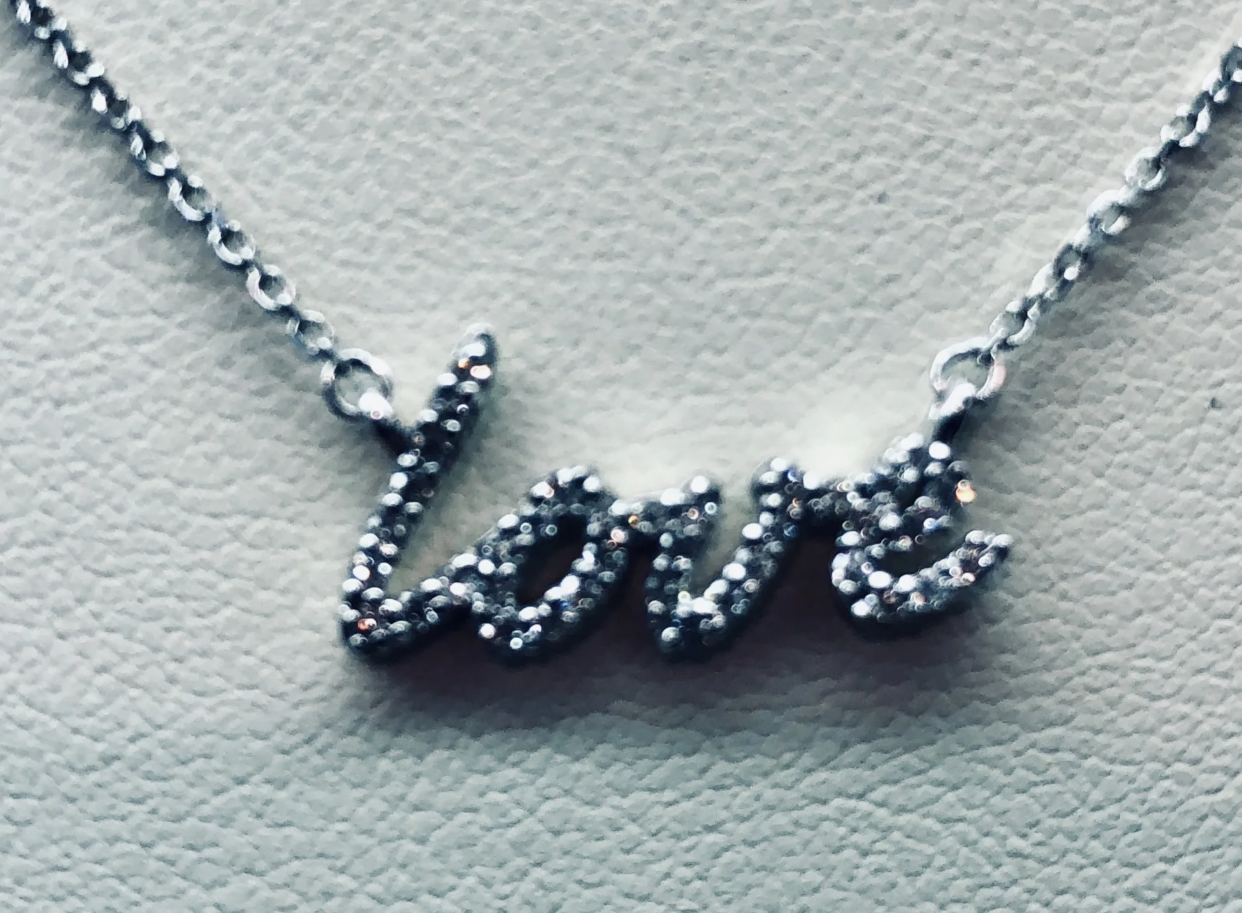 14 Karat White Gold Love Diamond Pendent