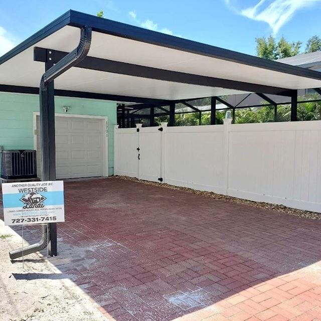 Look at this great new carport built by Westside Lanai!  A dull driveway transformed to a true parking area with shade and protection for your vehicle.  A great home improvement you and your car will love!  Westside Lanai is for you!  #westsidelanai 