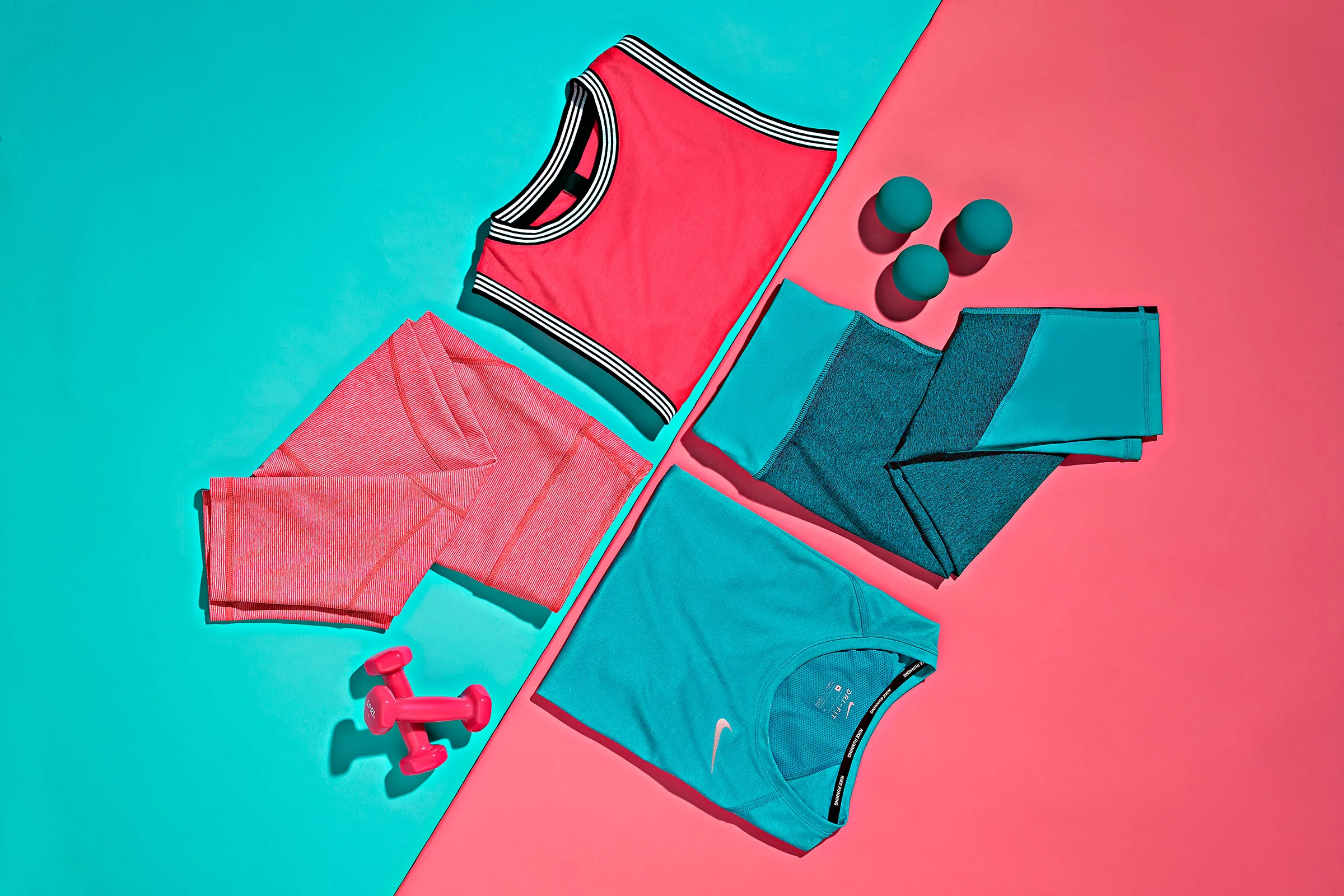 Turquoise n Pink athletic lay down