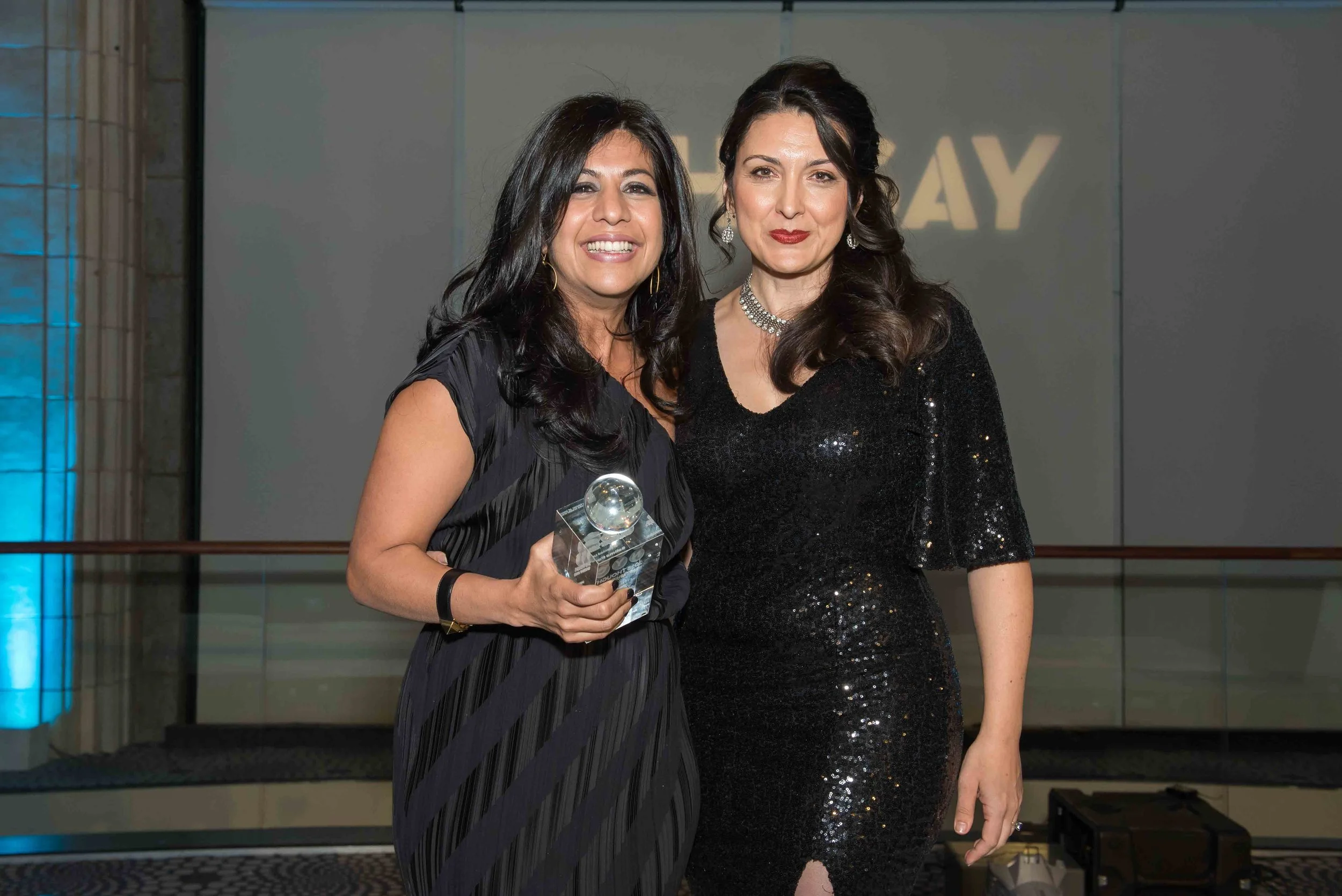 Honoree Salima Popatia, VP Global Online Marketing & Merchandising at Estee Lauder, and host Shenan Reed, President, Chief Client Officer, Publicis Groupe