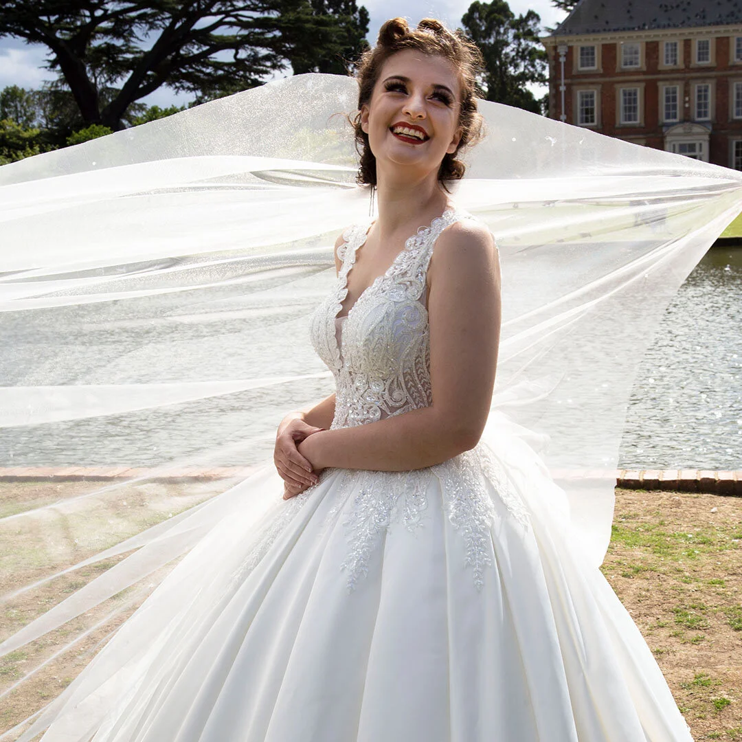Model: Jemima
Photographer: Water House Photography
Wedding Dress: Unique Bride London 
Hair and Makeup Artist: Paige Marie Bridal