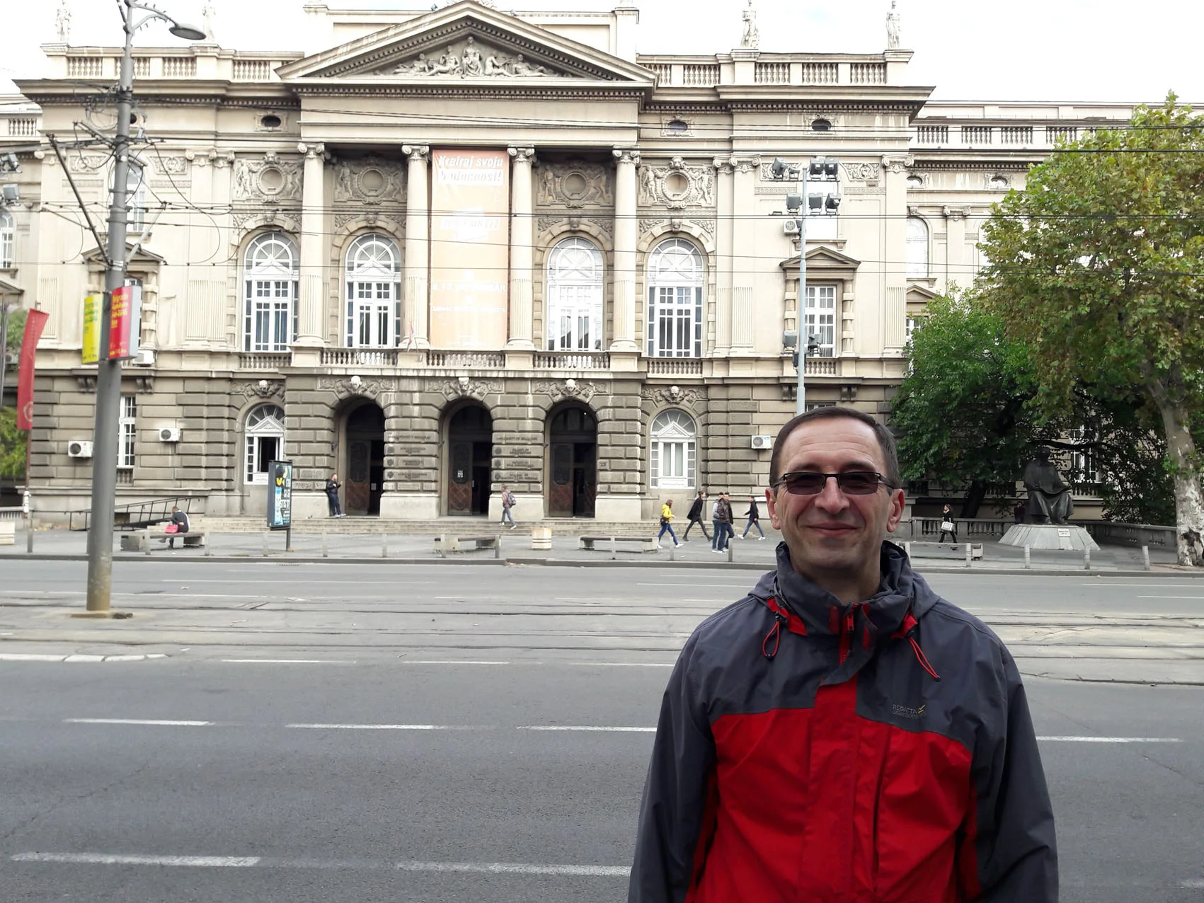 Dragan outside 'Gradjevinski Fakultet' (Faculty of Civil Engineering)