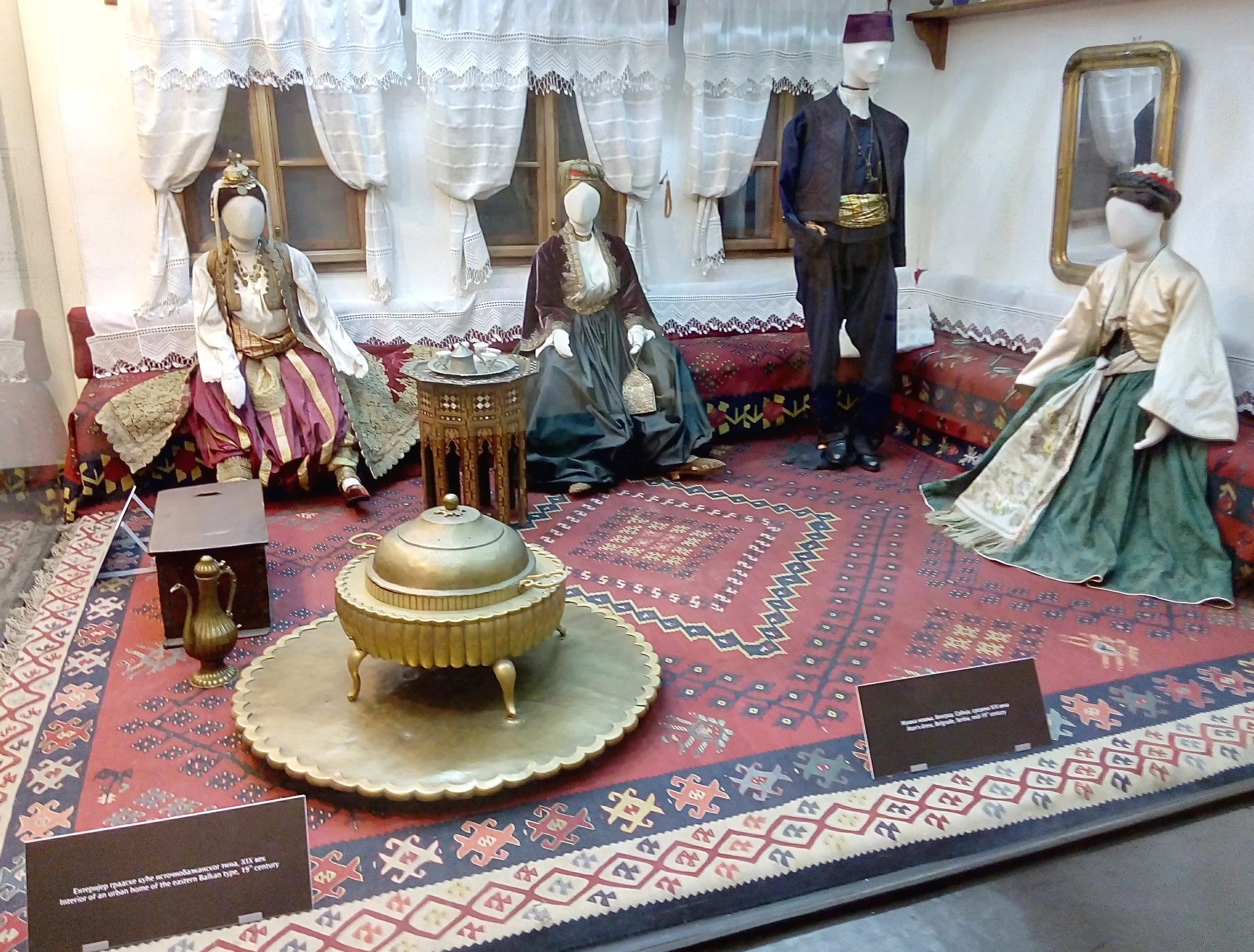 Beautiful ćilim (woven carpet) in a 19th century interior