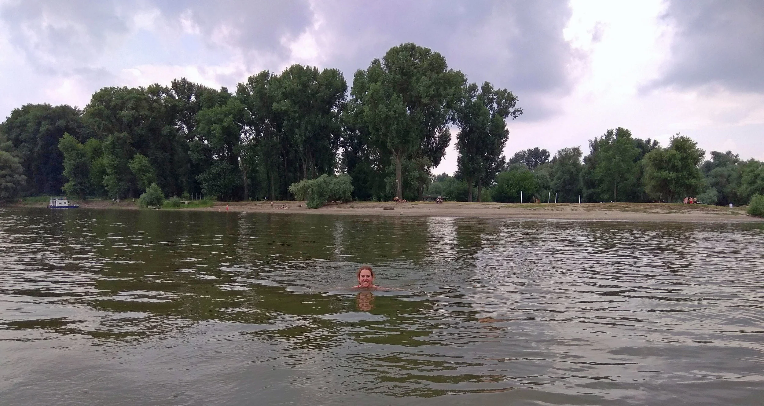 Ali swimming in the Danube
